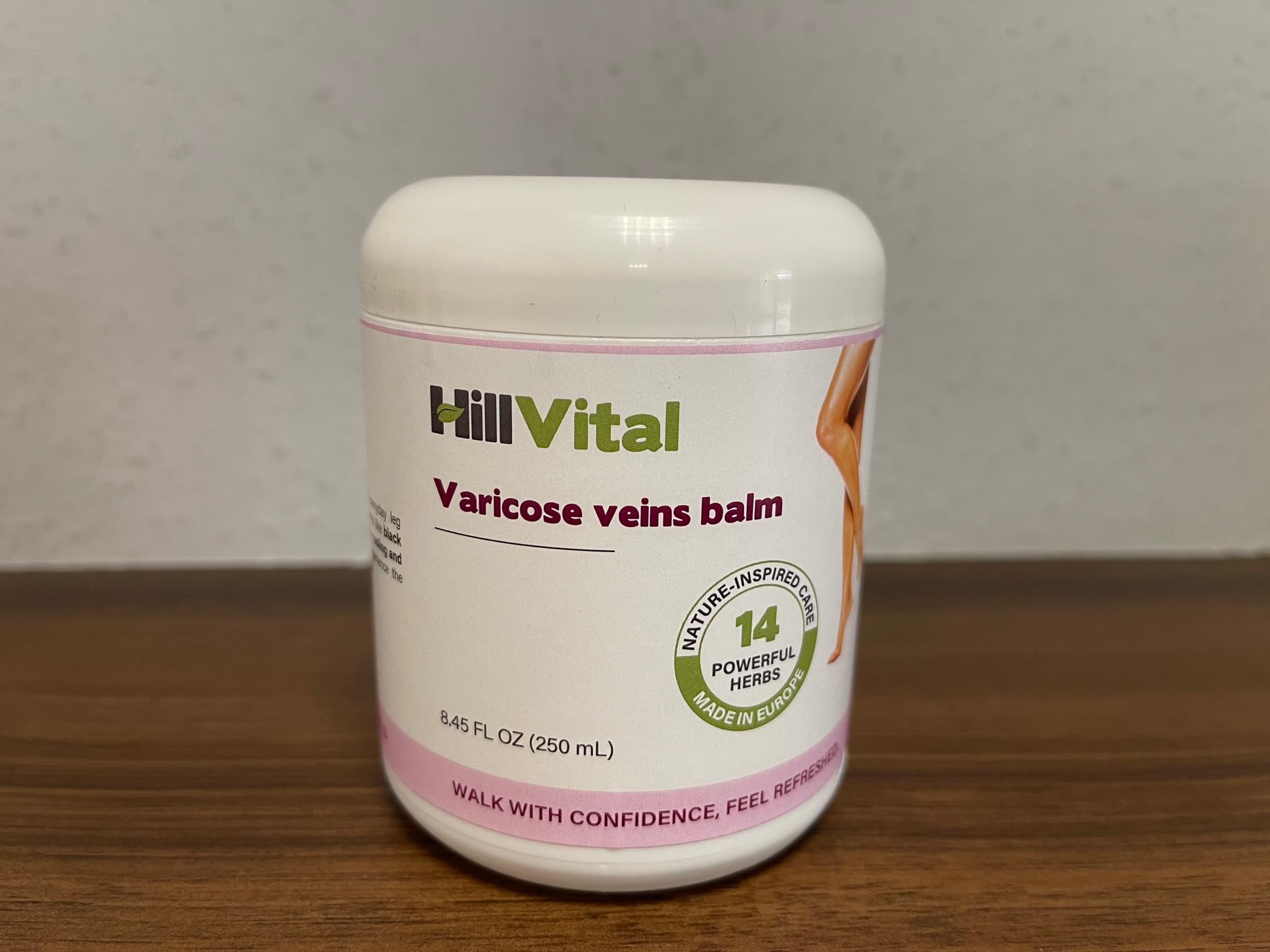 Hill Vital Natural Solutions HillVital Herbal Leg Care Balm with Horse Chestnut – Lightweight Botanical Cream for Daily Skin Care & Massage, Non-Greasy Formula for Legs & Body, 250 ml - TrustMedUSA