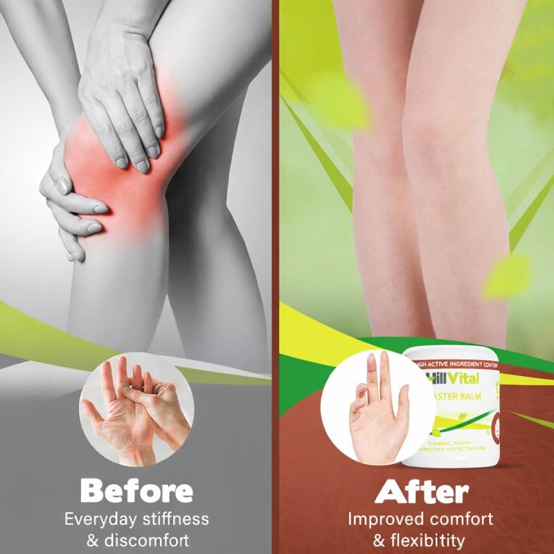 HillVital Herbal Joint Care Balm – Soothing Arnica & Turmeric Blend for Muscles & Joints – Lightweight Herbal Cooling Gel with Mint & Rosemary – Fast-Absorbing Natural Topical Cream - TrustMedUSA