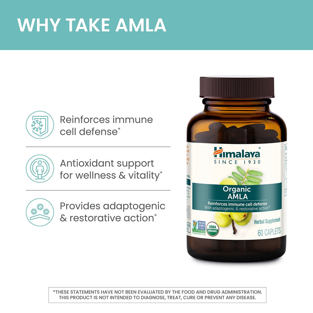 Himalaya Organic Amla - Herbal Immune Support Supplement with Adaptogen and Antioxidant - USDA Organic, Vegan - TrustMedUSA