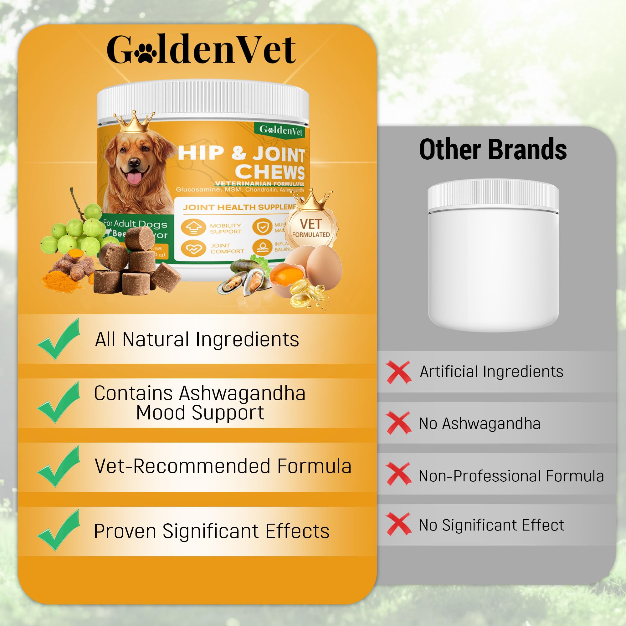 Hip and Joint Chews for Senior Dogs with Glucosamine HCL, Chondroitin, Green-lipped Mussel, Ashwagandha for Anti Inflammatory, Mobility Support, Muscle Maintenance, Joint Comfort 120 Ct - TrustMedUSA