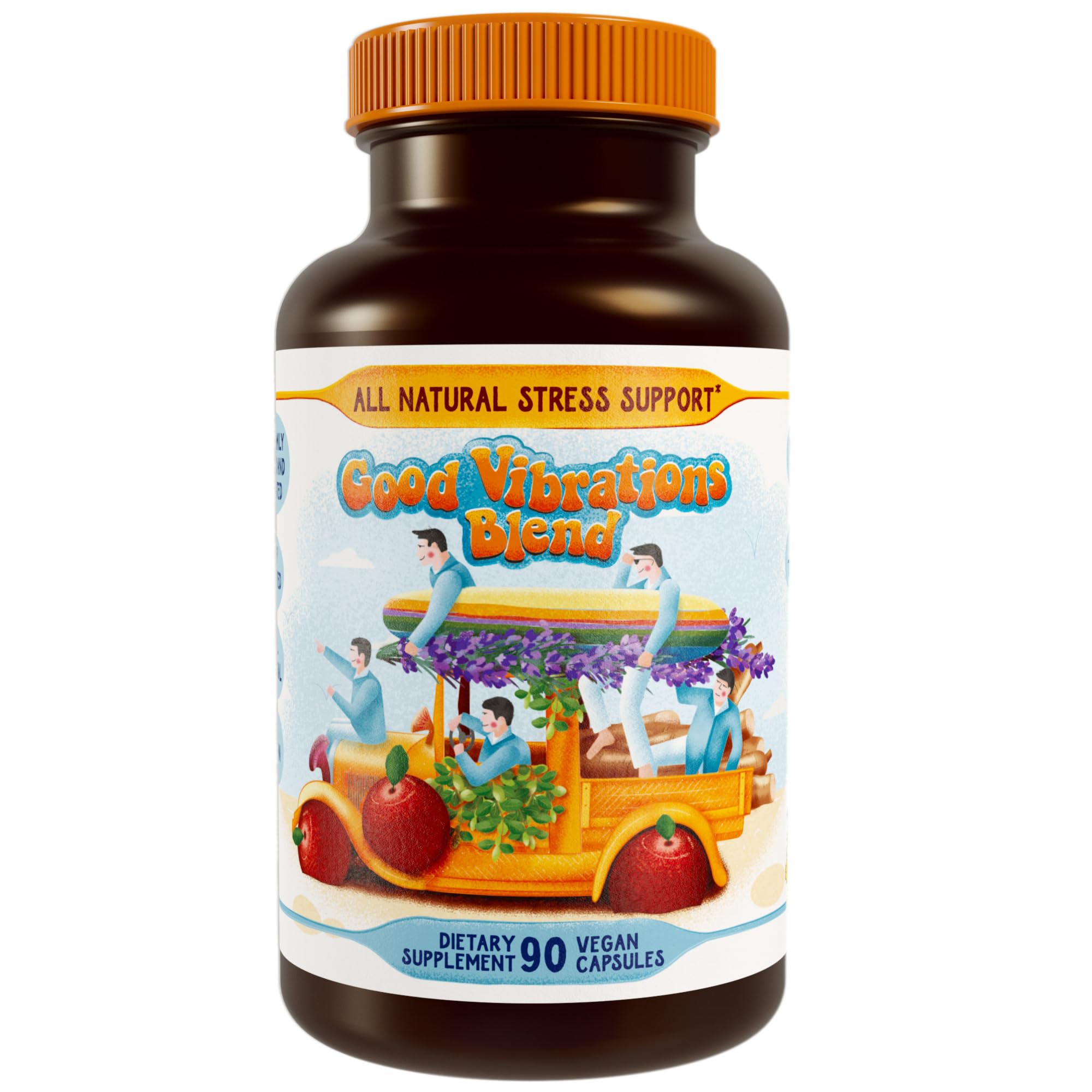 Hippie Farms Stress, Mood, Energy Support - Ashwagandha Root, Lion's Mane & More - Good Vibrations Blend - TrustMedUSA