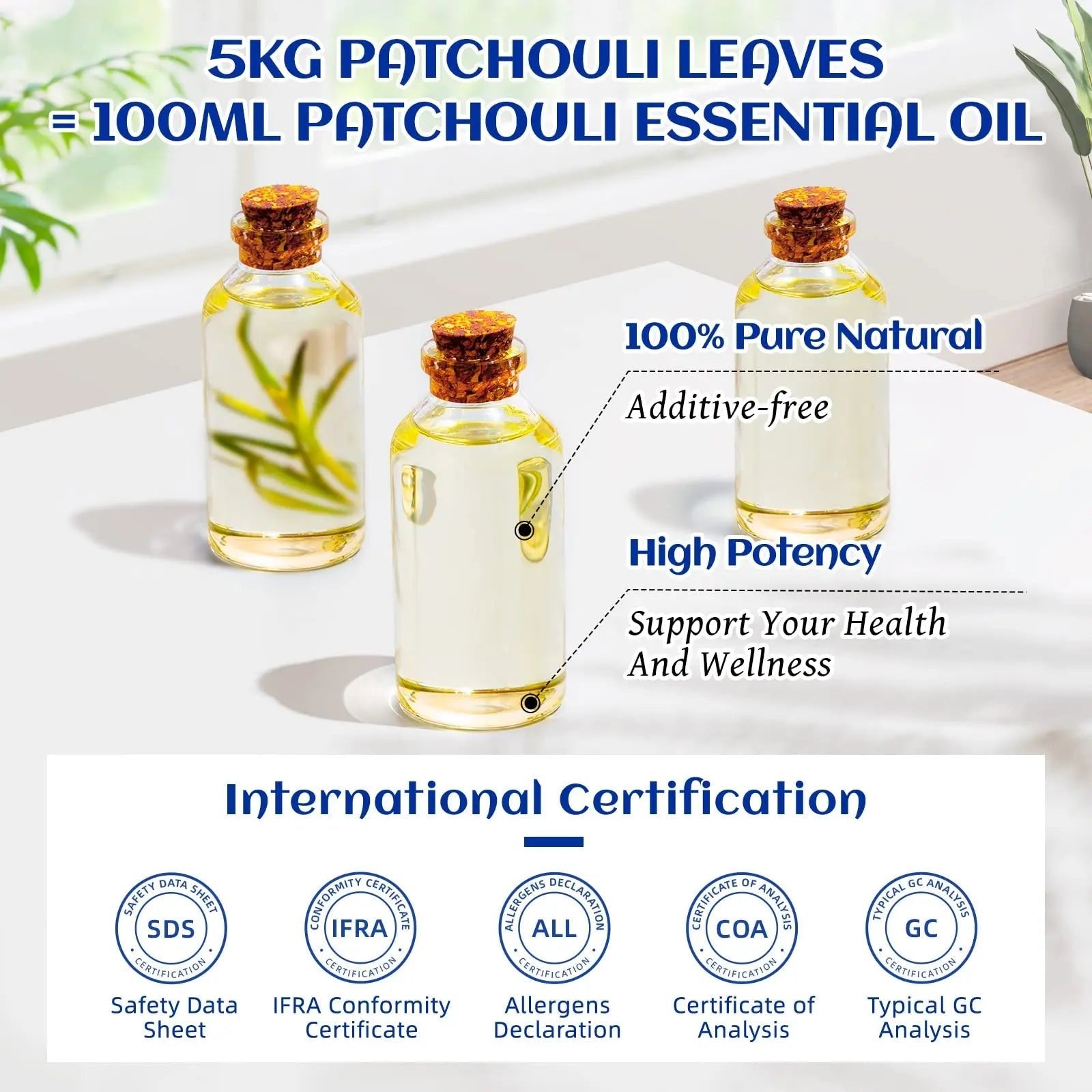HIQILI Patchouli Essential Oil 100ML, Pure Natural, for Perfume Making, Diffuser and Skin - TrustMedUSA