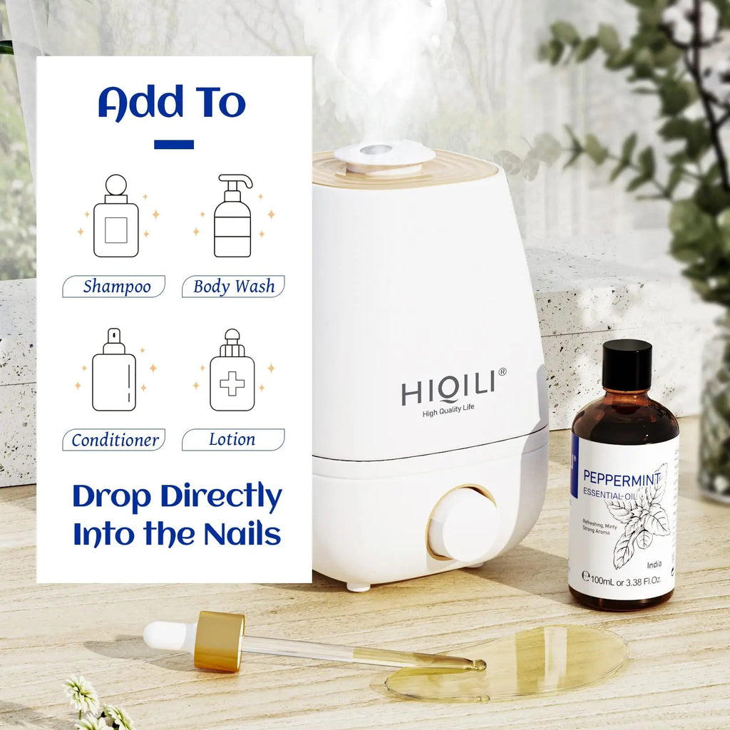 HIQILI Peppermint Oil 100ML, 100% Pure Peppermint Essential Oil Natural for Diffuser - TrustMedUSA