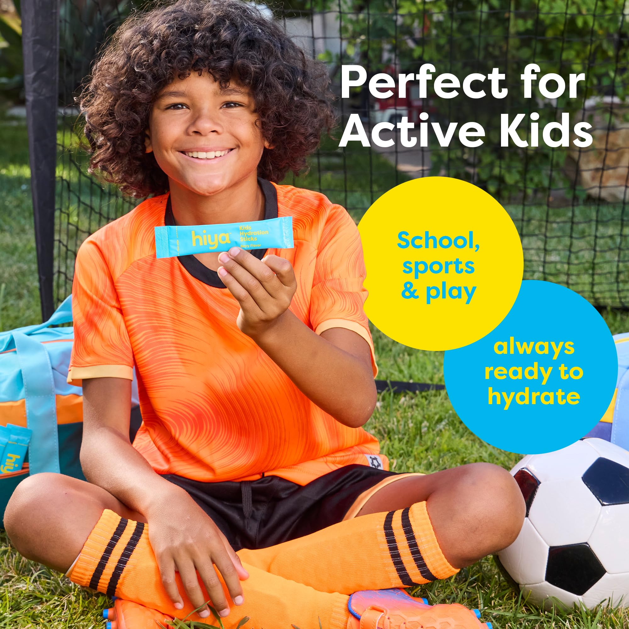 Hiya Kids Hydration with Electrolytes - Zero Added Sugar Berry Flavored Kids Hydration Packets - 15 Sticks - Travel-Friendly Drink Mix for Children Ages 2+ - TrustMedUSA