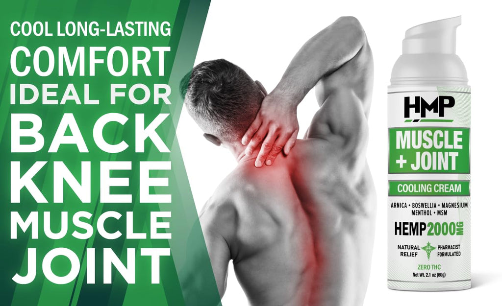 HMP BRANDS Hemp Cream Muscle & Joint Support 2000MG Hemp Discomfort Relief Formula w Menthol Ideal for Knee Muscle Joint Back Shoulder Elbow Maximum Joint Support, Natural Formula Made in USA (3 Pack) - TrustMedUSA