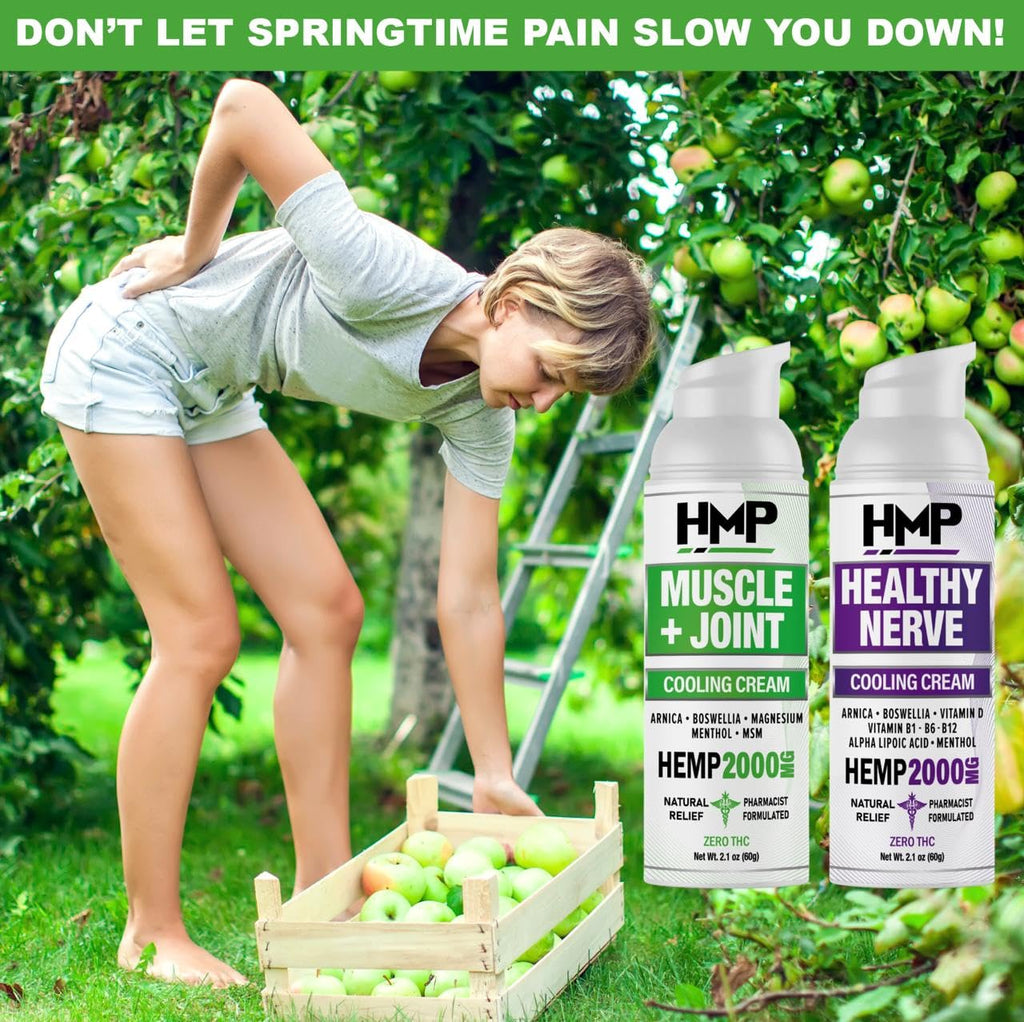 HMP BRANDS Hemp Cream Muscle & Joint Support 2000MG Hemp Discomfort Relief Formula w Menthol Ideal for Knee Muscle Joint Back Shoulder Elbow Maximum Joint Support, Natural Formula Made in USA (3 Pack) - TrustMedUSA