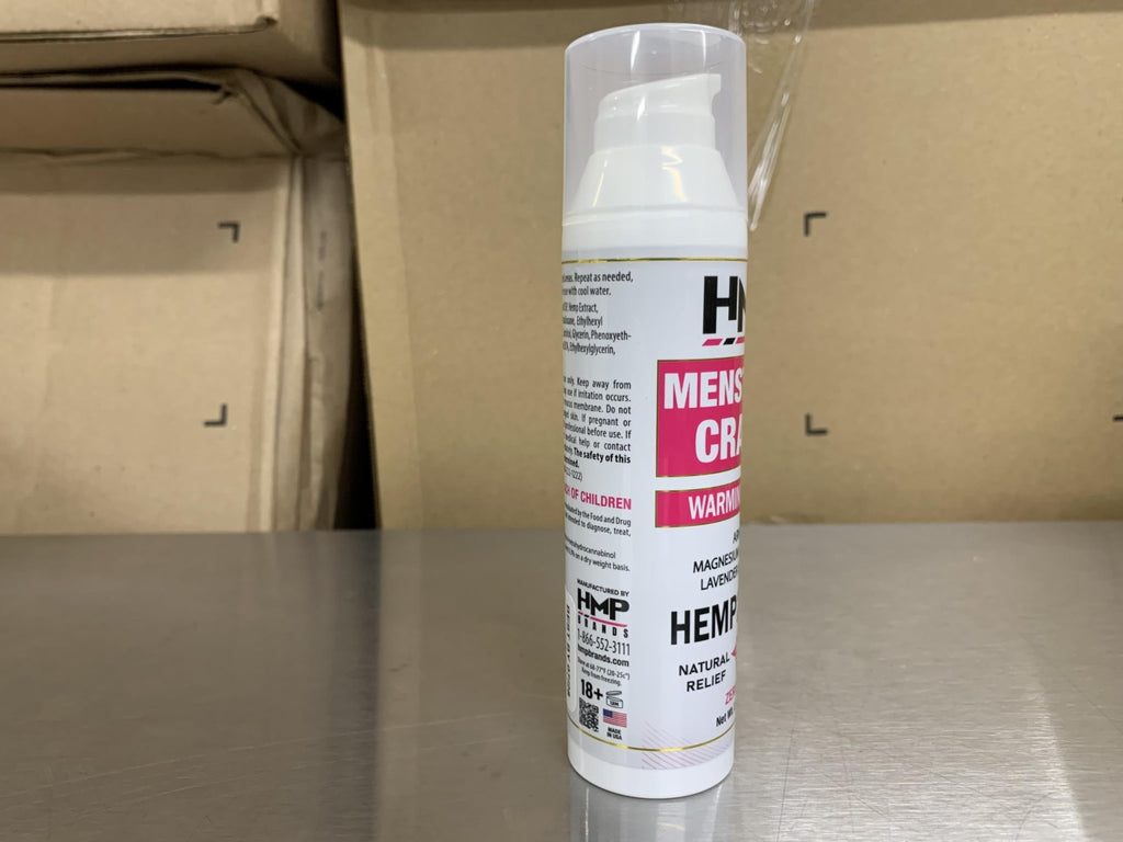 HMP BRANDS Menstrual Cramp Hemp Cream 2000MG with Menthol, Easy to Use, Natural Formula Made in USA 2.1oz - TrustMedUSA