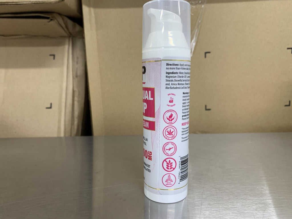 HMP BRANDS Menstrual Cramp Hemp Cream 2000MG with Menthol, Easy to Use, Natural Formula Made in USA 2.1oz - TrustMedUSA