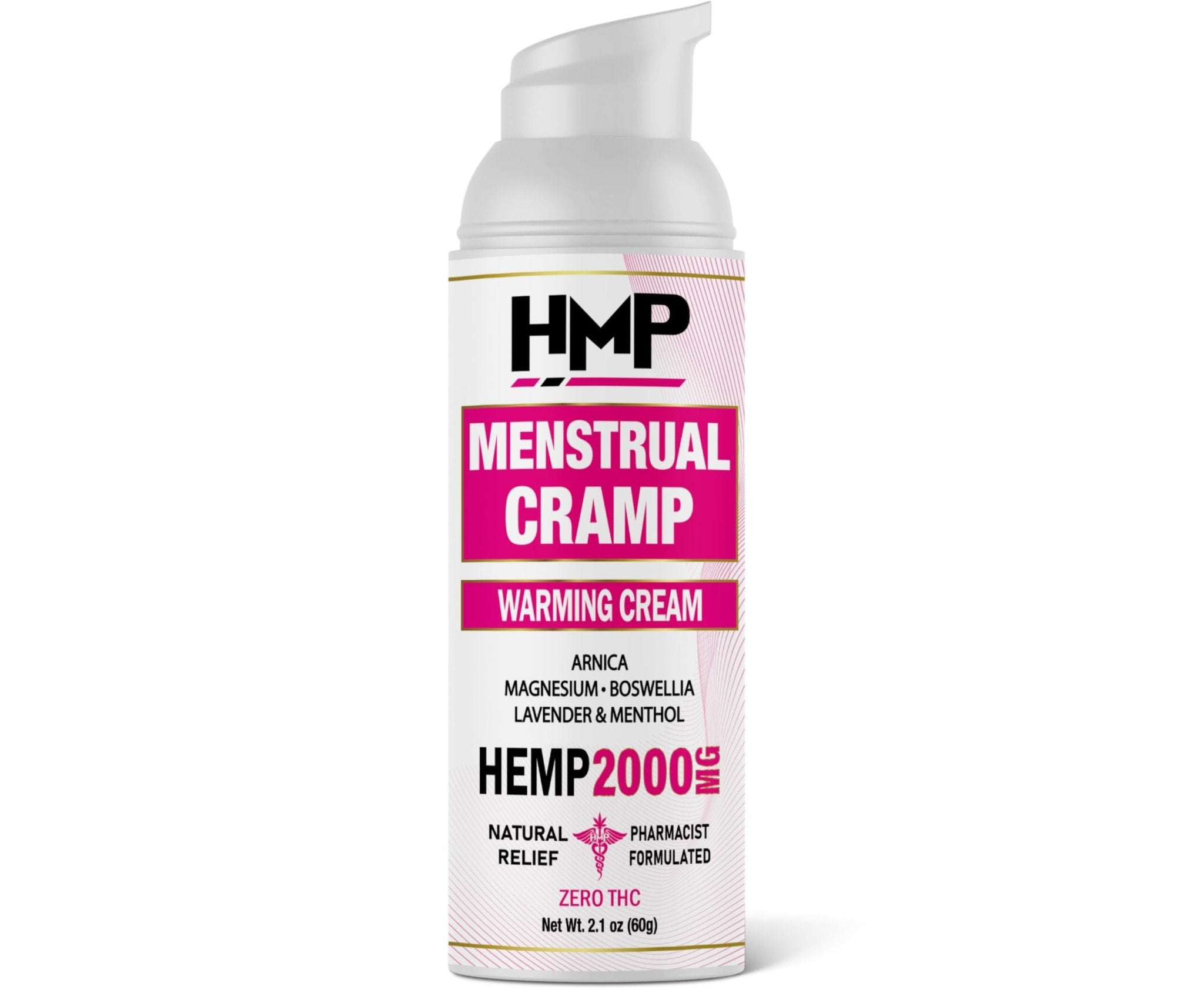 HMP BRANDS Menstrual Cramp Hemp Cream 2000MG with Menthol, Easy to Use, Natural Formula Made in USA 2.1oz - TrustMedUSA