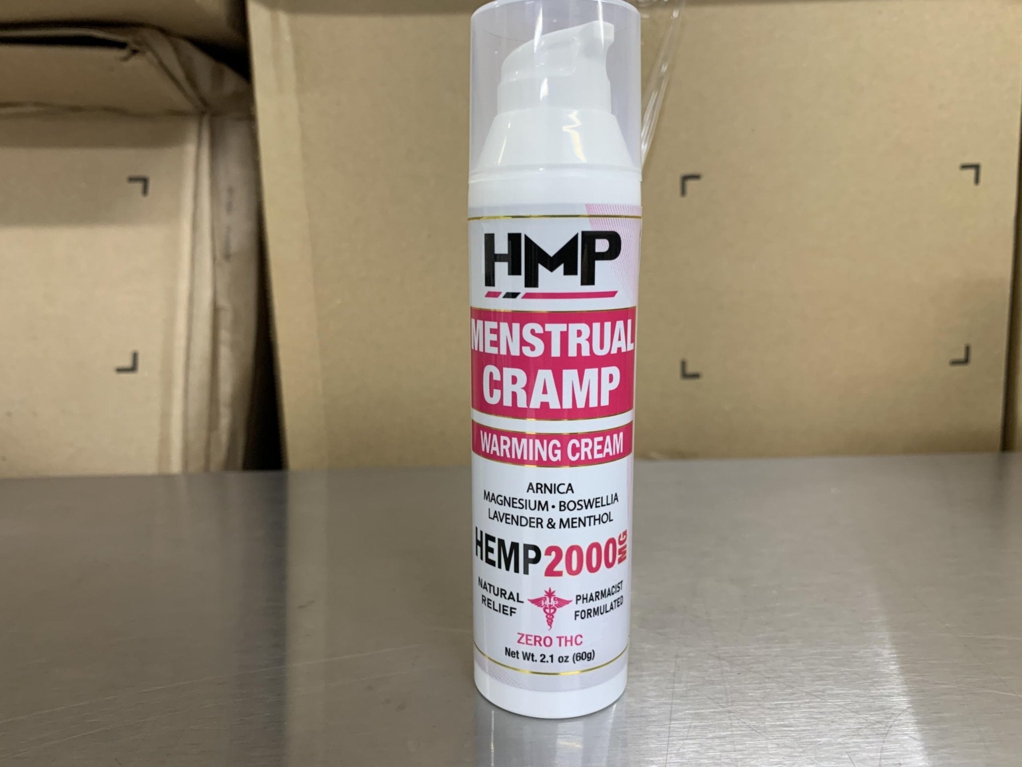 HMP BRANDS Menstrual Cramp Hemp Cream 2000MG with Menthol, Easy to Use, Natural Formula Made in USA 2.1oz - TrustMedUSA