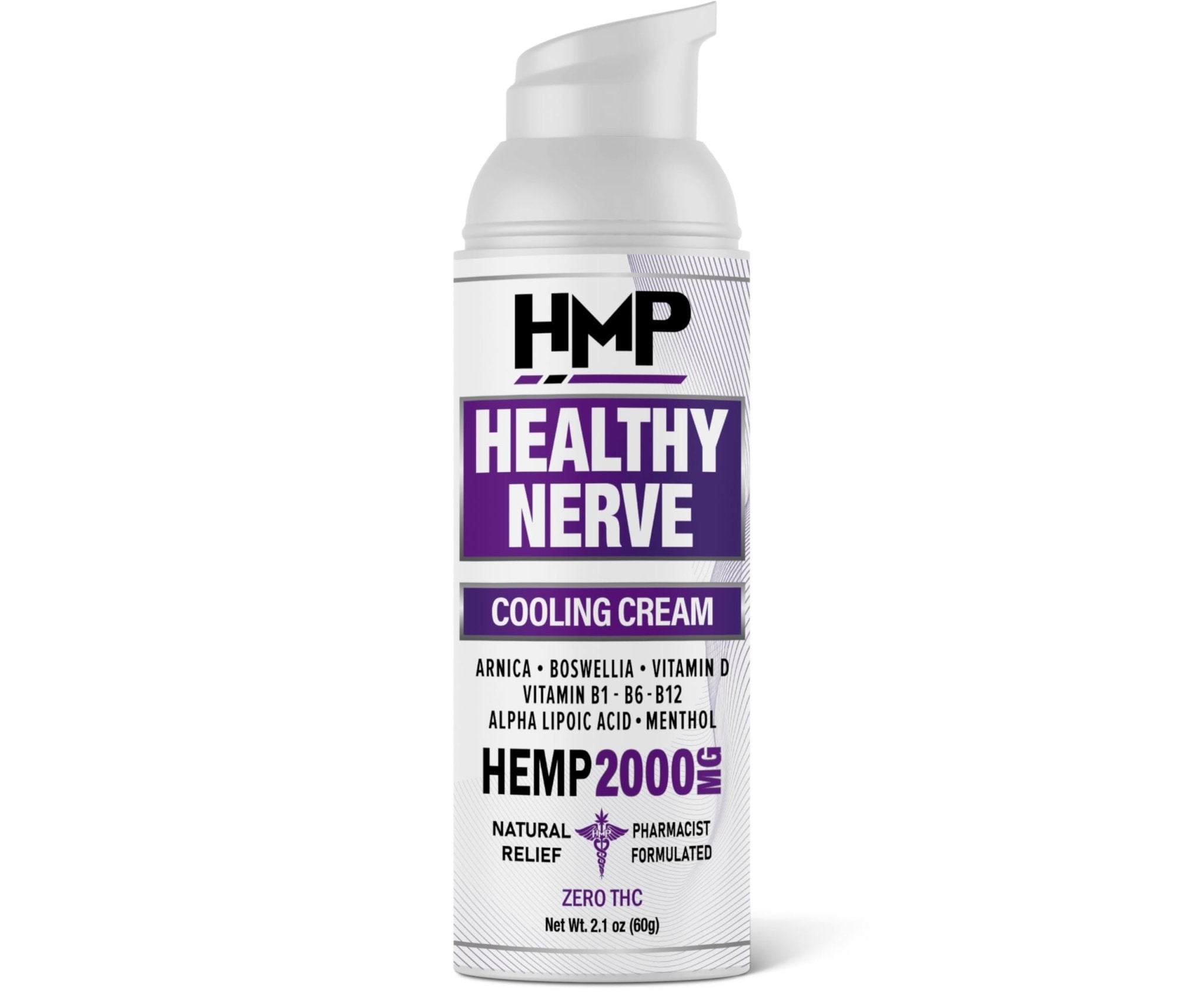 HMP BRANDS Neuropathy Cream Nerve Hemp Cream 2000mg Maximum Strength for Feet, Hands, Legs, Toes, Back. Natural Arnica, Vitamin D3 B1 B6 B12 w Menthol, Made in USA 2.1oz - TrustMedUSA