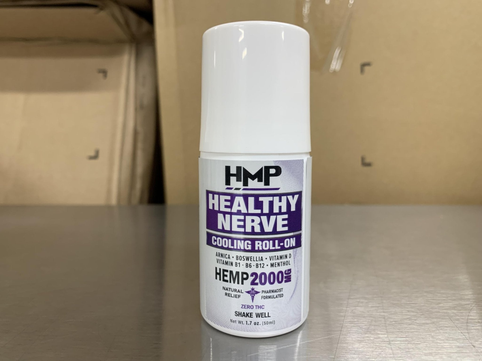 HMP Nerve Roll-On for Feet, Hands, Legs, Toes, Back 2000MG Hemp with Menthol & Arnica, Soothing Cooling Formula, Made in USA, 50ml (1 Pack) - TrustMedUSA