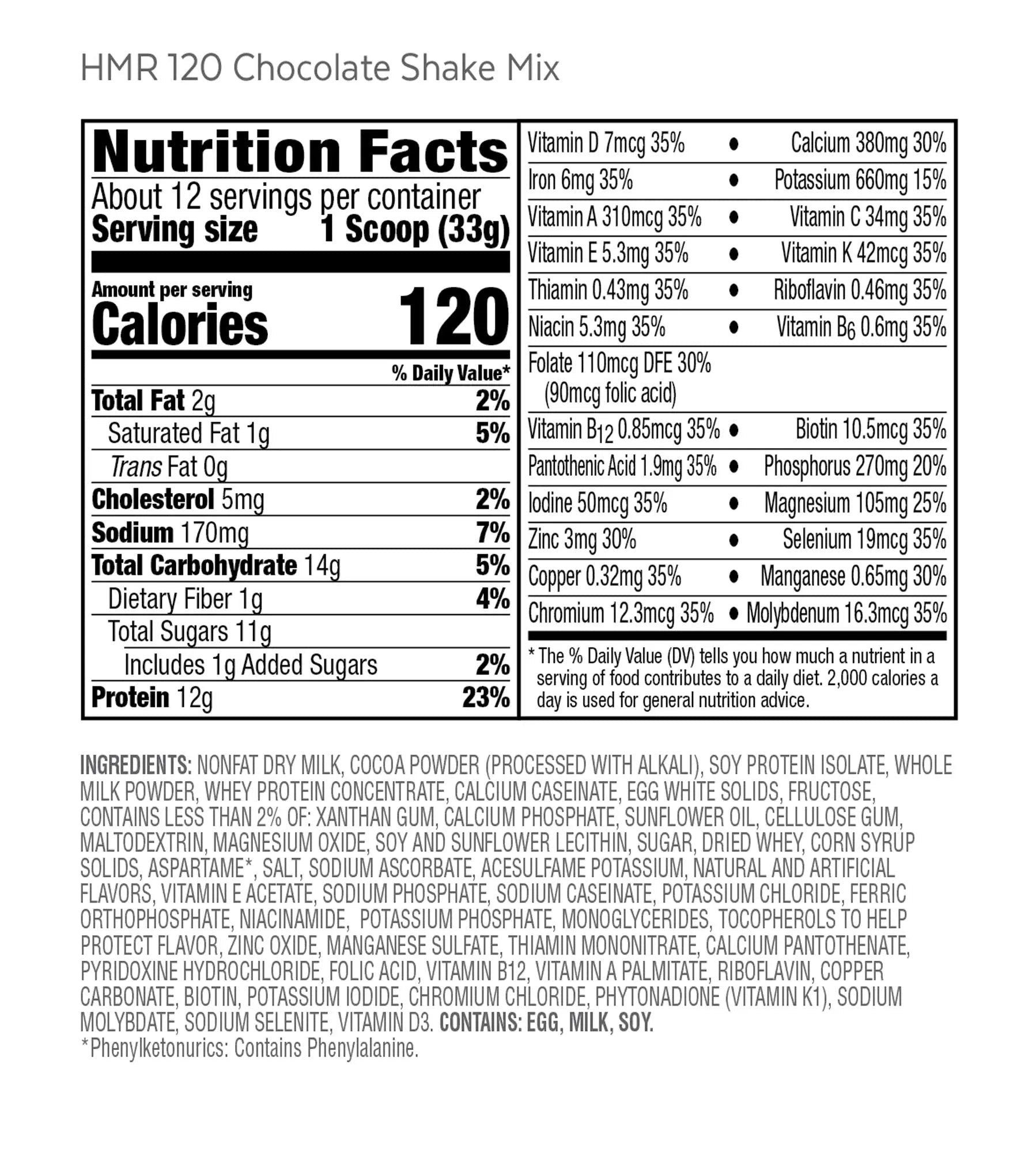 HMR 120 "Classic" Shake Meal Replacement Powder | Chocolate Shake Mix to Support - TrustMedUSA