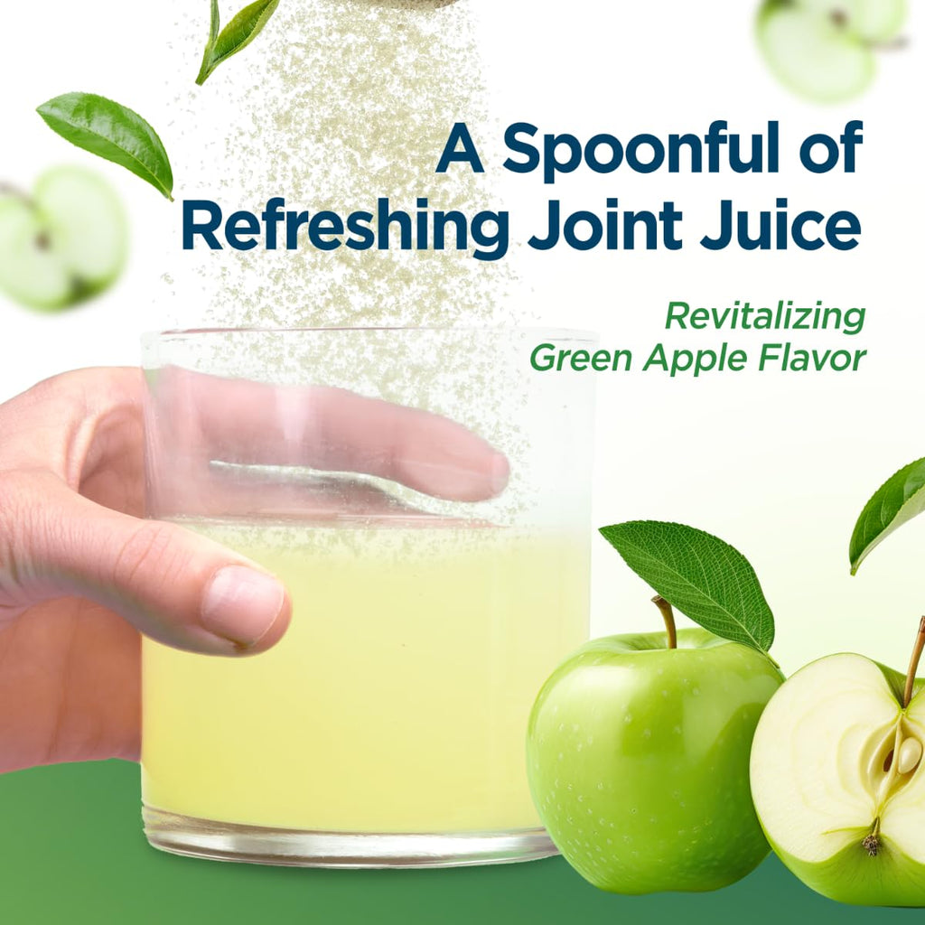 Holiday Gift Set, Joint Support with Univestin®, Glucosamine, Chondroitin & MSM — Bottle & Frother Included, Green Apple Flavor, 30 Servings - TrustMedUSA