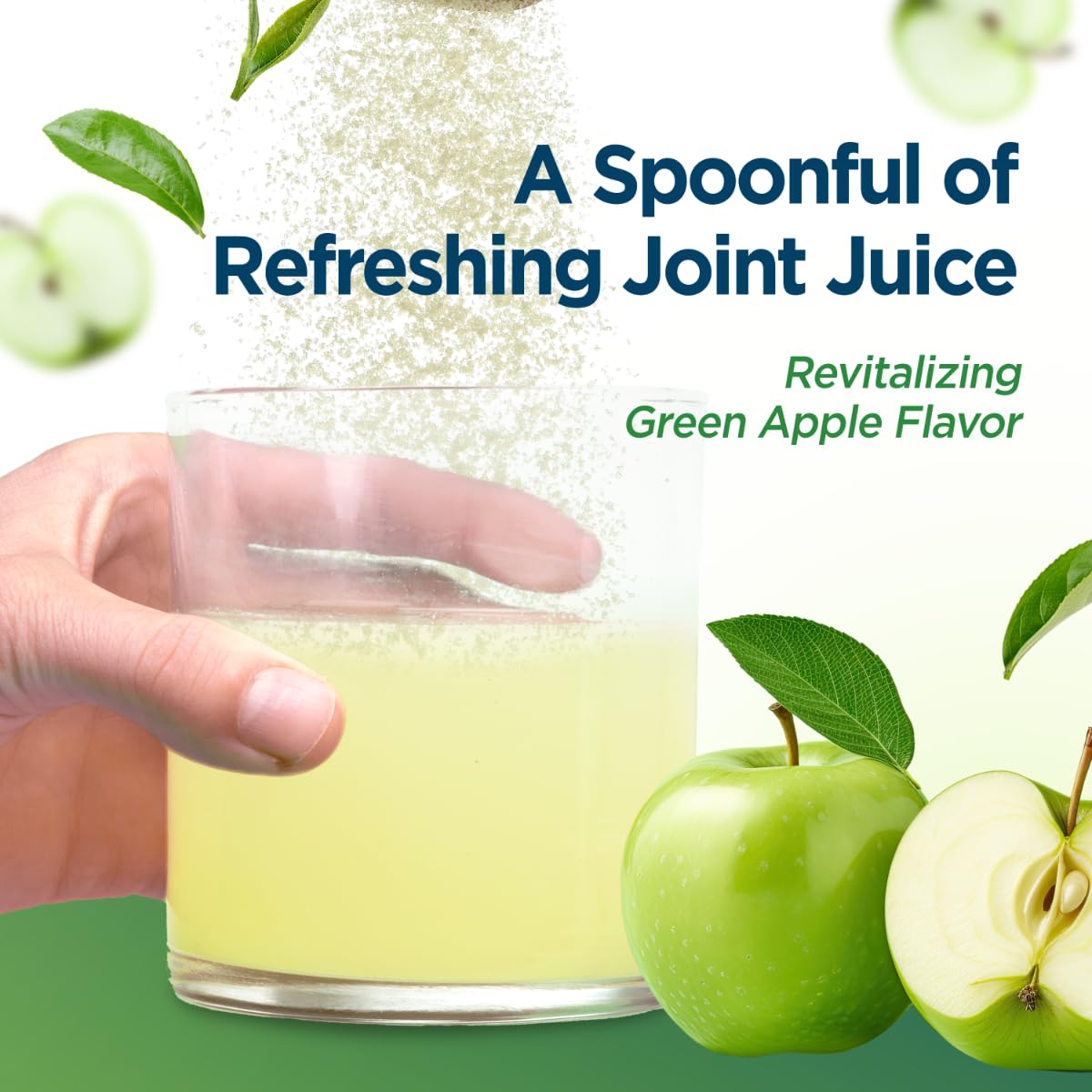 Holiday Gift Set, Joint Support with Univestin®, Glucosamine, Chondroitin & MSM — Bottle & Frother Included, Green Apple Flavor, 30 Servings - TrustMedUSA