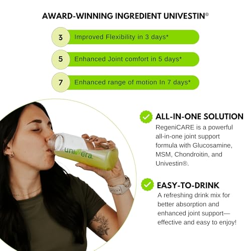Holiday Gift Set, Joint Support with Univestin®, Glucosamine, Chondroitin & MSM — Bottle & Frother Included, Green Apple Flavor, 30 Servings - TrustMedUSA