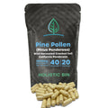 Holistic Bin Pine Pollen Capsules 500mg (Pinus Ponderosa) - Wild Harvested California Ponderosa Pine Pollen Powder - Olympic Grade - Organic, Non-GMO, No Fillers - 30 Day Supply (40 Capsules) - TrustMedUSA