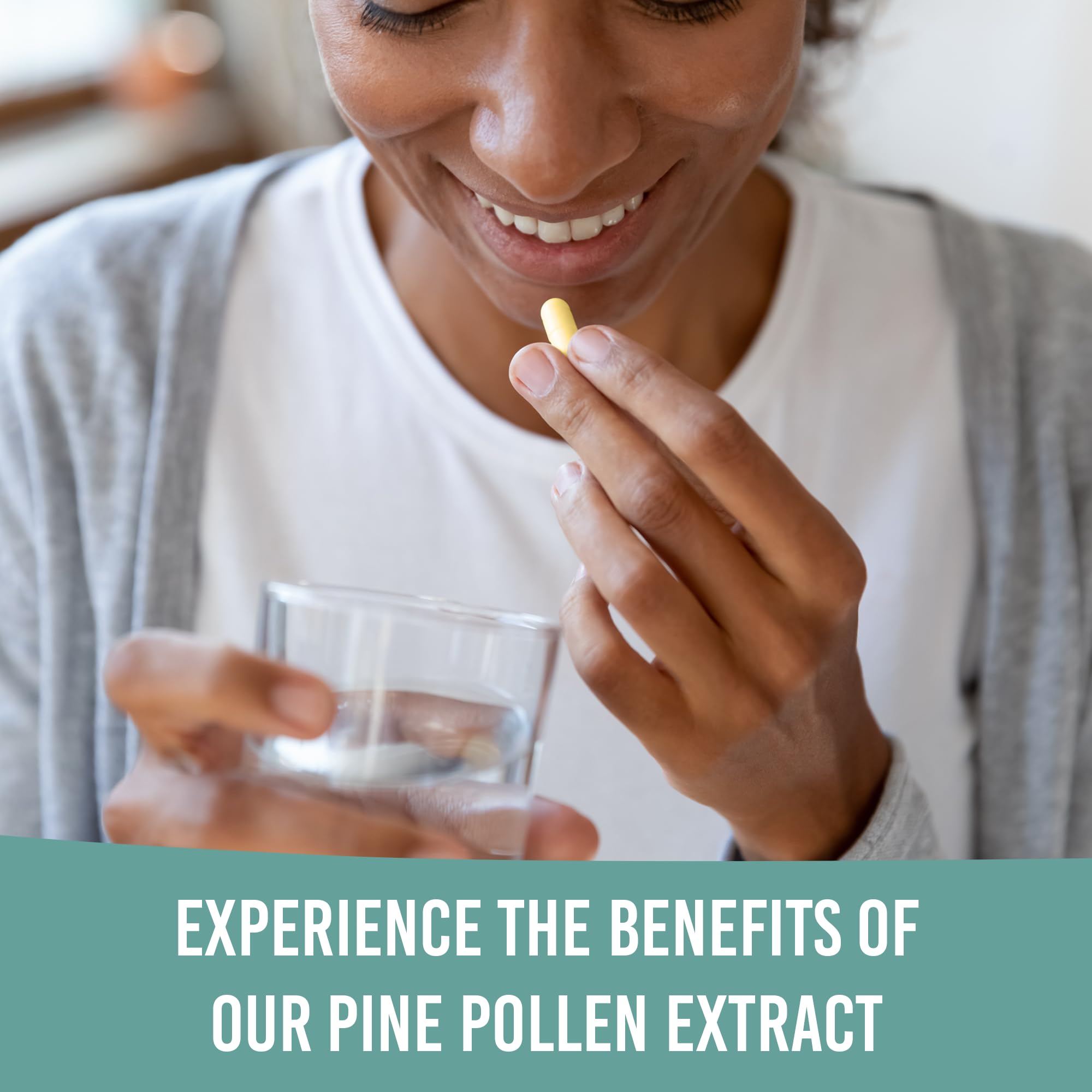 Holistic Bin Pine Pollen Capsules 500mg (Pinus Ponderosa) - Wild Harvested California Ponderosa Pine Pollen Powder - Olympic Grade - Organic, Non-GMO, No Fillers - 30 Day Supply (40 Capsules) - TrustMedUSA