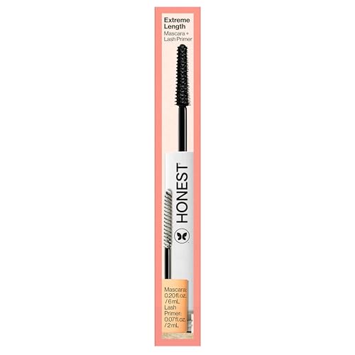 Honest Beauty 2-in-1 Extreme Length Clean Mascara + Lash Primer | Lengthening + Volumizing | Cruelty Free + Safe for Sensitive Eyes | Black, .27 fl oz - TrustMedUSA