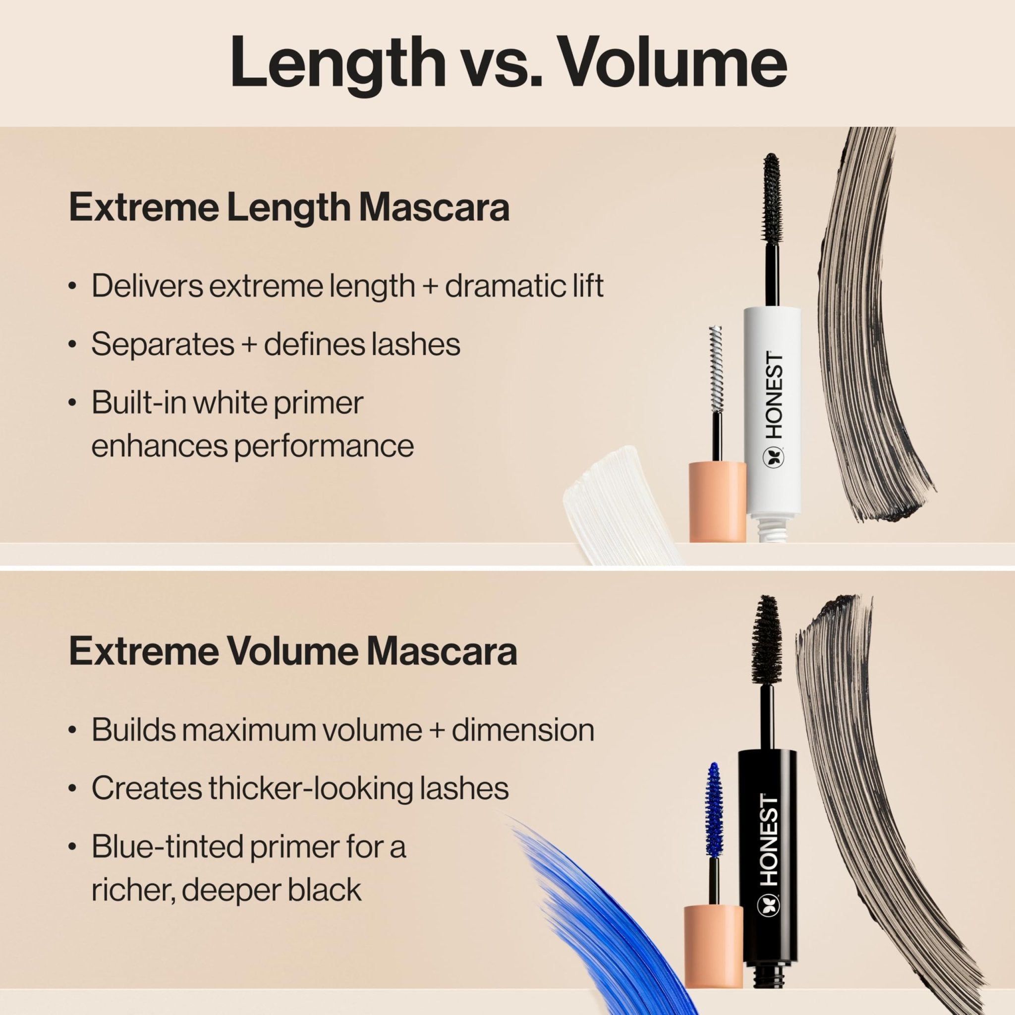 Honest Beauty 2-in-1 Extreme Length Clean Mascara + Lash Primer | Lengthening + Volumizing | Cruelty Free + Safe for Sensitive Eyes | Black, .27 fl oz - TrustMedUSA