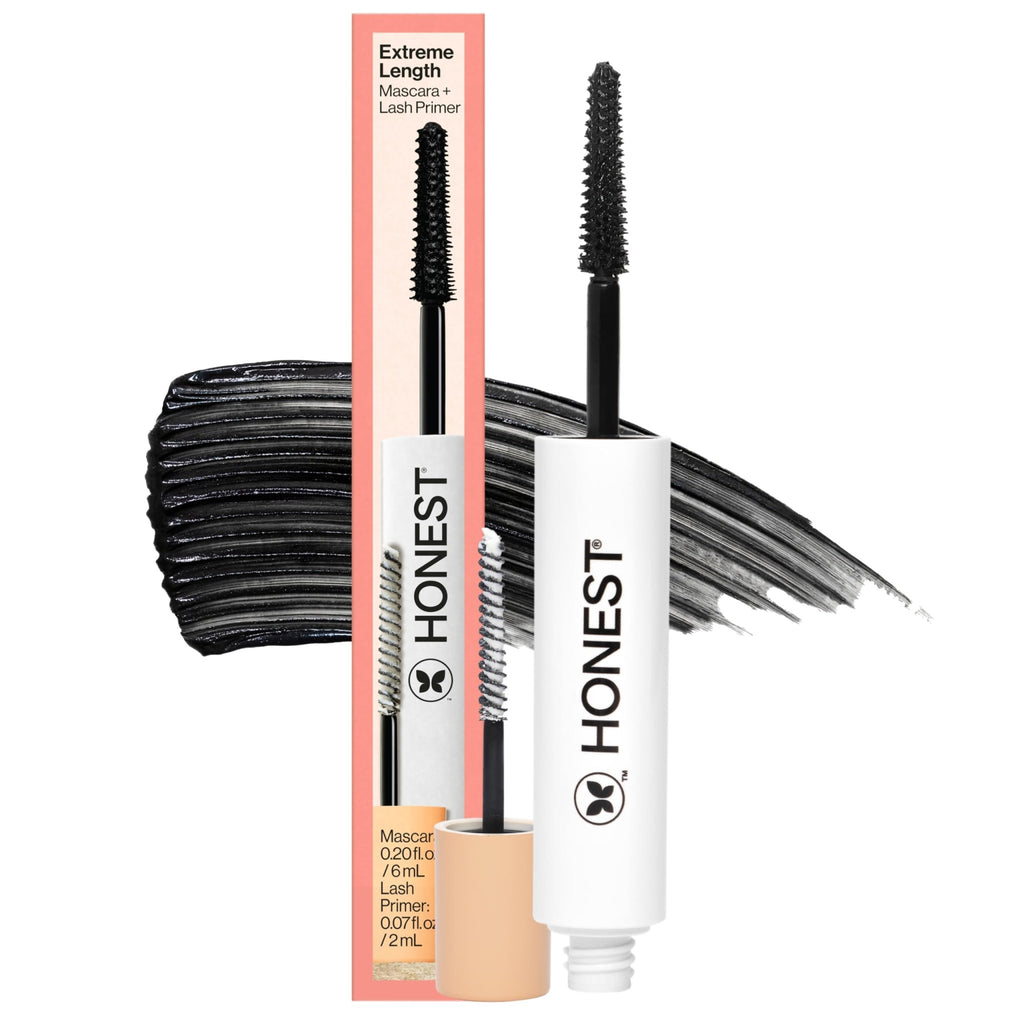 Honest Beauty 2-in-1 Extreme Length Clean Mascara + Lash Primer | Lengthening + Volumizing | Cruelty Free + Safe for Sensitive Eyes | Black, .27 fl oz - TrustMedUSA