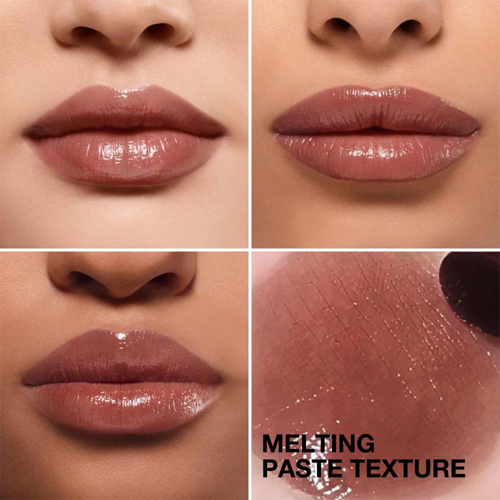 Honey Butter Lipstick Tinted Lip Balm, Shine Moisturizing Plumper Lipstick for Women, Natural Nourishing Hydrating Lip Gloss Stain for Dry Lips, Lightweight Lip Liner Care Makeup, Vegan - Black & Pink - TrustMedUSA