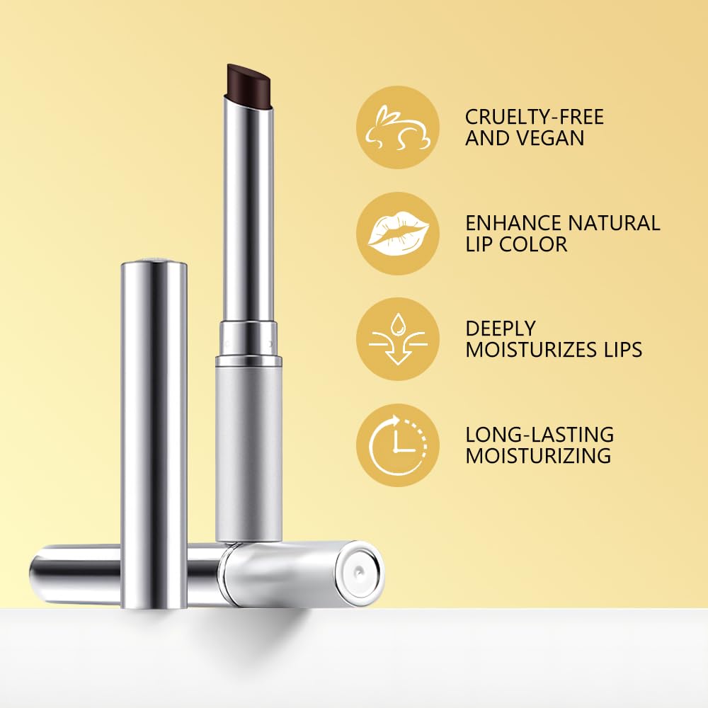 Honey Butter Lipstick Tinted Lip Balm, Shine Moisturizing Plumper Lipstick for Women, Natural Nourishing Hydrating Lip Gloss Stain for Dry Lips, Lightweight Lip Liner Care Makeup, Vegan - Black & Pink - TrustMedUSA