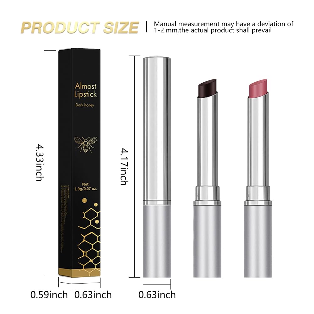 Honey Butter Lipstick Tinted Lip Balm, Shine Moisturizing Plumper Lipstick for Women, Natural Nourishing Hydrating Lip Gloss Stain for Dry Lips, Lightweight Lip Liner Care Makeup, Vegan - Black & Pink - TrustMedUSA