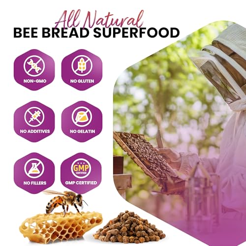 HONEYBEEZONE-Bee Bread Capsules – Nutrient-Rich Superfood for Energy Boost, Immune Support Supplement | Non-GMO, Gluten-Free, 60 Easy-to-Swallow Veggie Capsules - TrustMedUSA