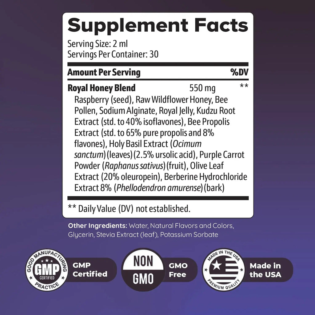 HoneyBurn Purple Honey – Natural Daily Supplement with 11 Plant & Bee-Based Ingredients – Supports Healthy Digestion & Balanced Body Routine – 60 ml, 30 Servings, 1 Month Supply - TrustMedUSA
