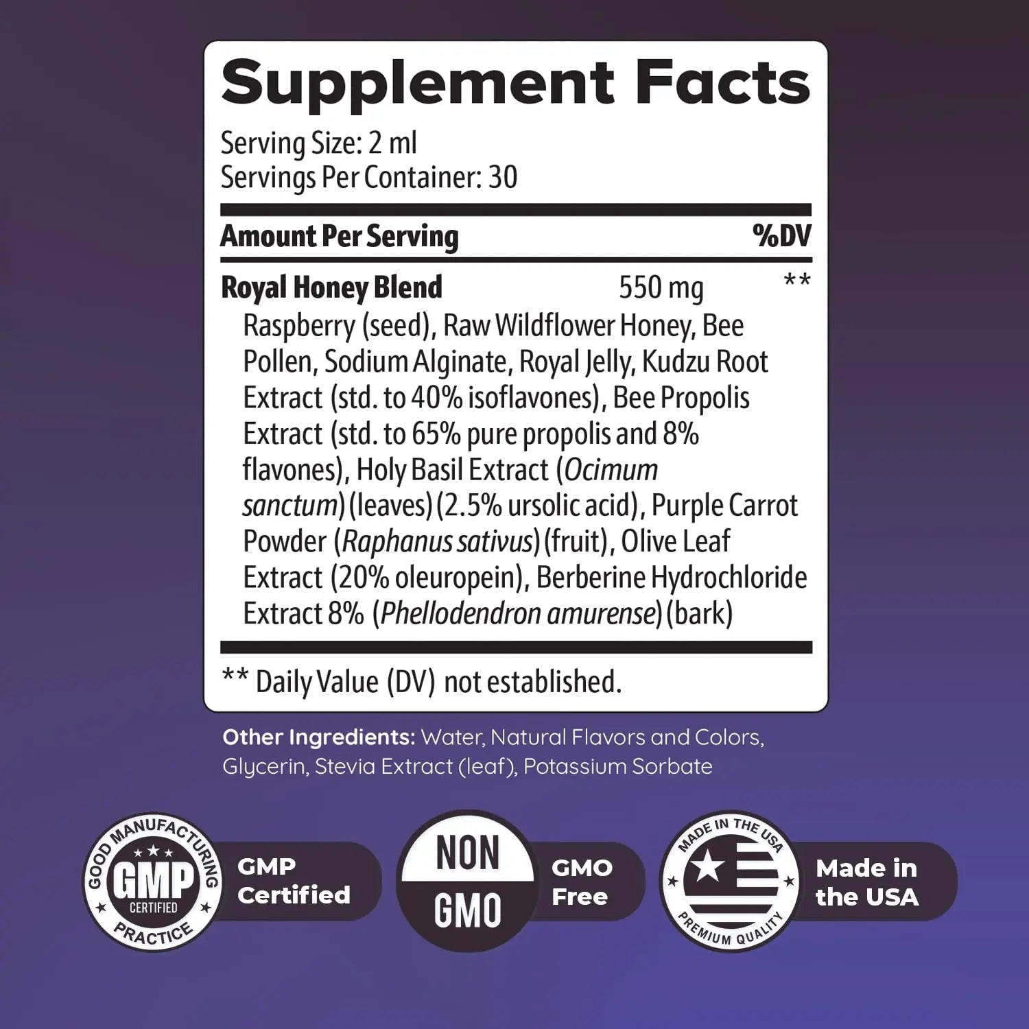 HoneyBurn Purple Honey – Natural Daily Supplement with 11 Plant & Bee-Based Ingredients – Supports Healthy Digestion & Balanced Body Routine – 60 ml, 30 Servings, 1 Month Supply - TrustMedUSA