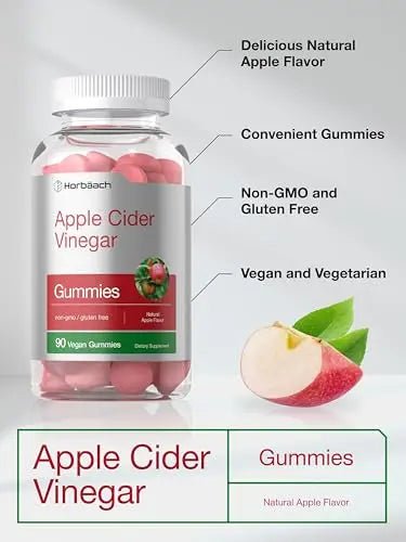 Horbaach Vegan Apple Cider Vinegar Gummies | 90 Count | ACV Supplement | Natural - TrustMedUSA