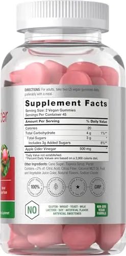 Horbaach Vegan Apple Cider Vinegar Gummies | 90 Count | ACV Supplement | Natural - TrustMedUSA