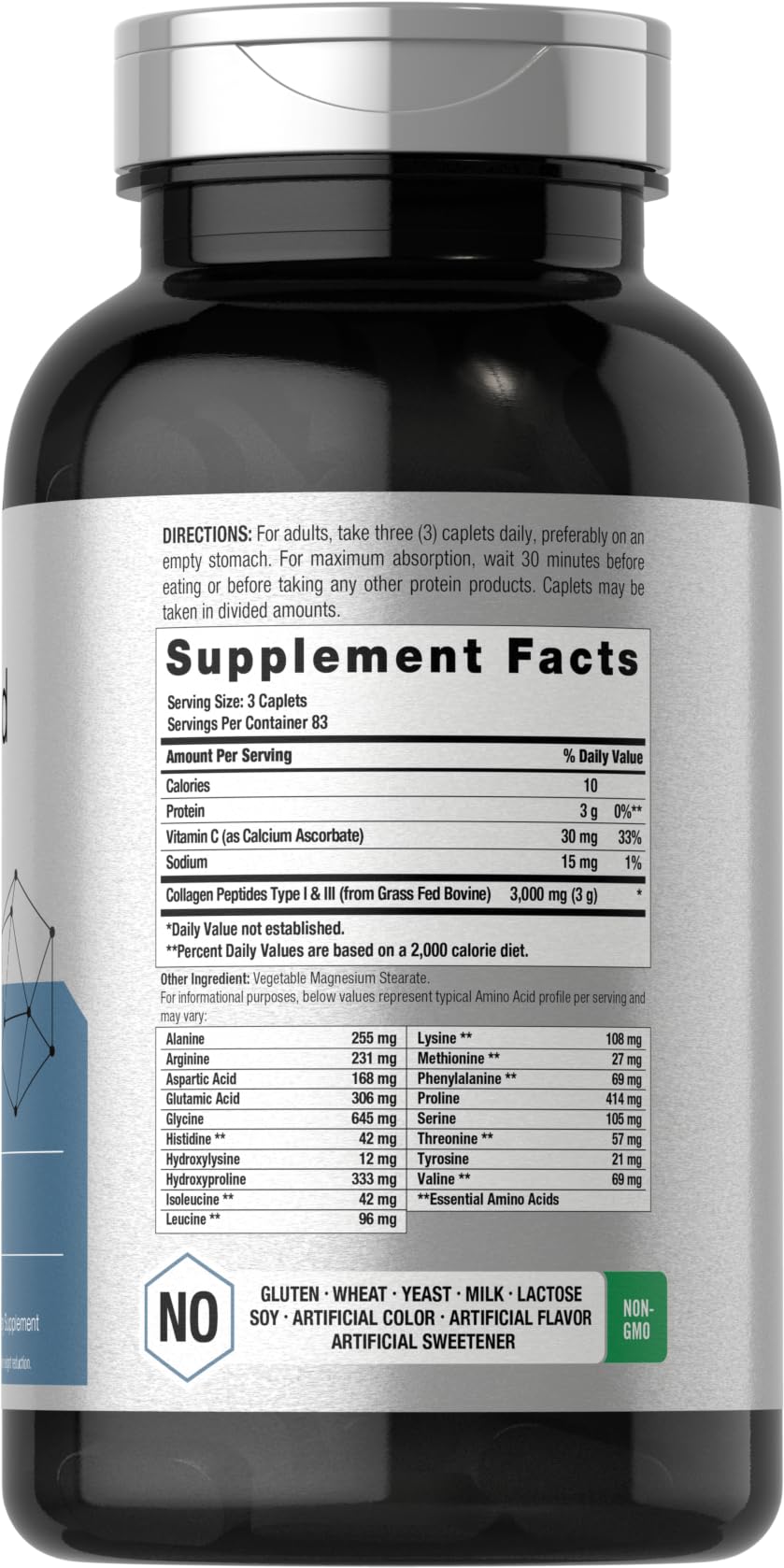 Horbäach Amino Acid Complex 3000mg | 250 Caplets | Non-GMO, Gluten Free Supplement - TrustMedUSA