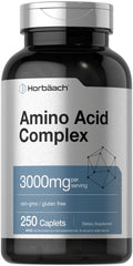 Horbäach Amino Acid Complex 3000mg | 250 Caplets | Non-GMO, Gluten Free Supplement - TrustMedUSA
