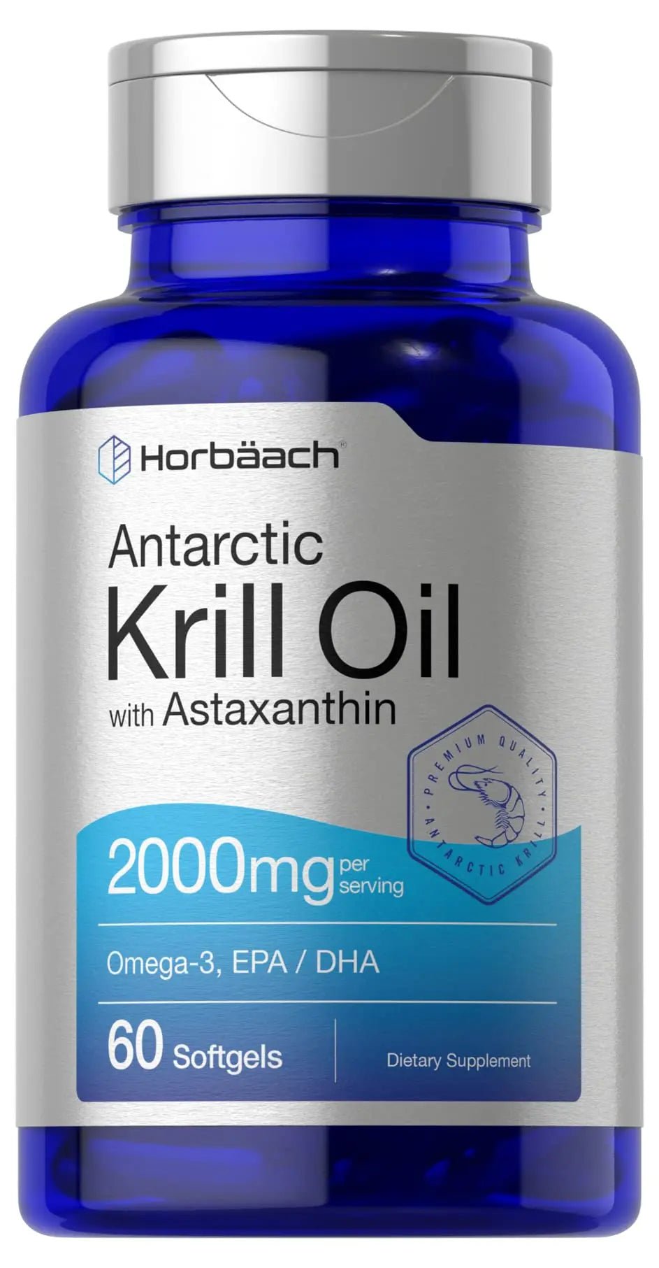 Horbäach Antarctic Krill Oil 2000mg | 60 Softgel Capsules | Omega-3, EPA, DHA Supplemen - TrustMedUSA