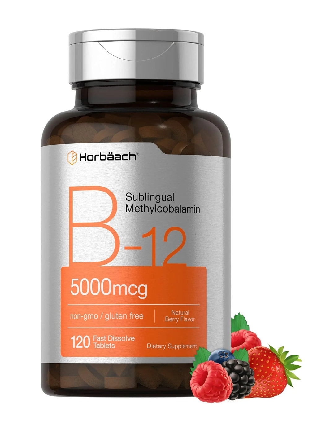 Horbäach B12 Sublingual Methylcobalamin | 5000mcg | 120 Fast Dissolve Tablets - TrustMedUSA