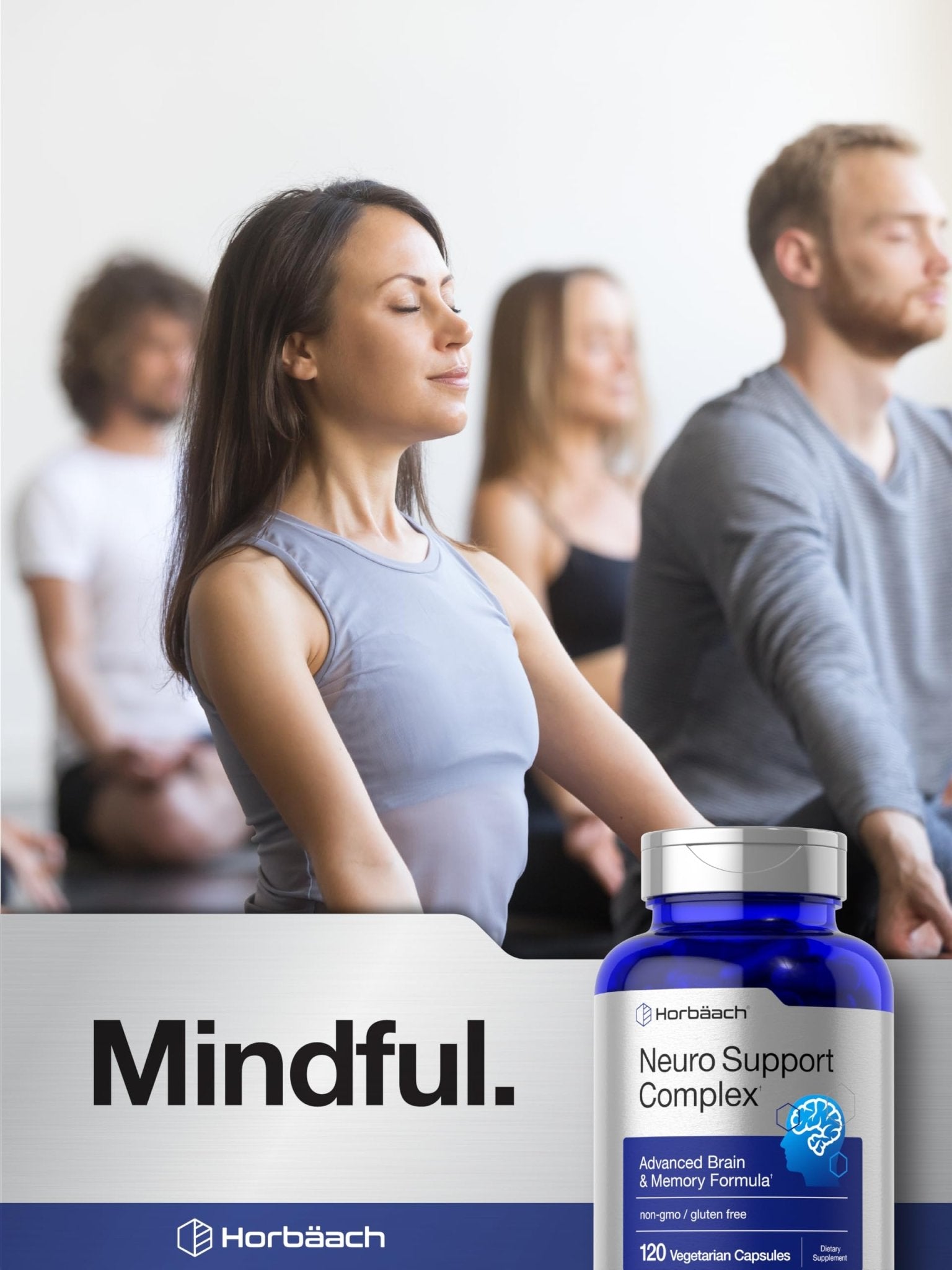 Horbäach Brain Supplement | 120 Capsules | with Phosphatidylserine & DMAE | Advanced Formula for Memory, Focus, Clarity | Vegetarian & Gluten Free | Neuro Support - TrustMedUSA