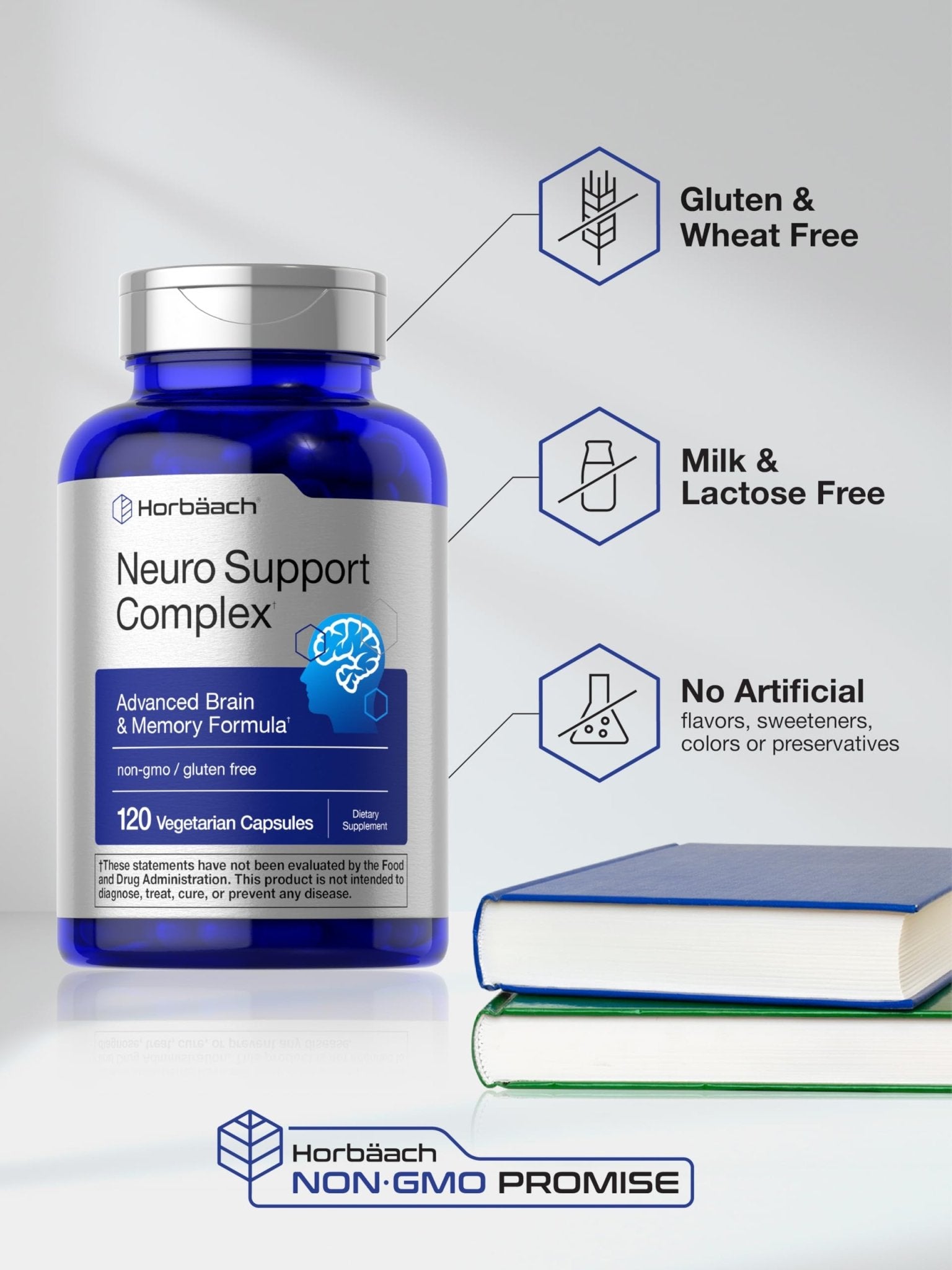 Horbäach Brain Supplement | 120 Capsules | with Phosphatidylserine & DMAE | Advanced Formula for Memory, Focus, Clarity | Vegetarian & Gluten Free | Neuro Support - TrustMedUSA