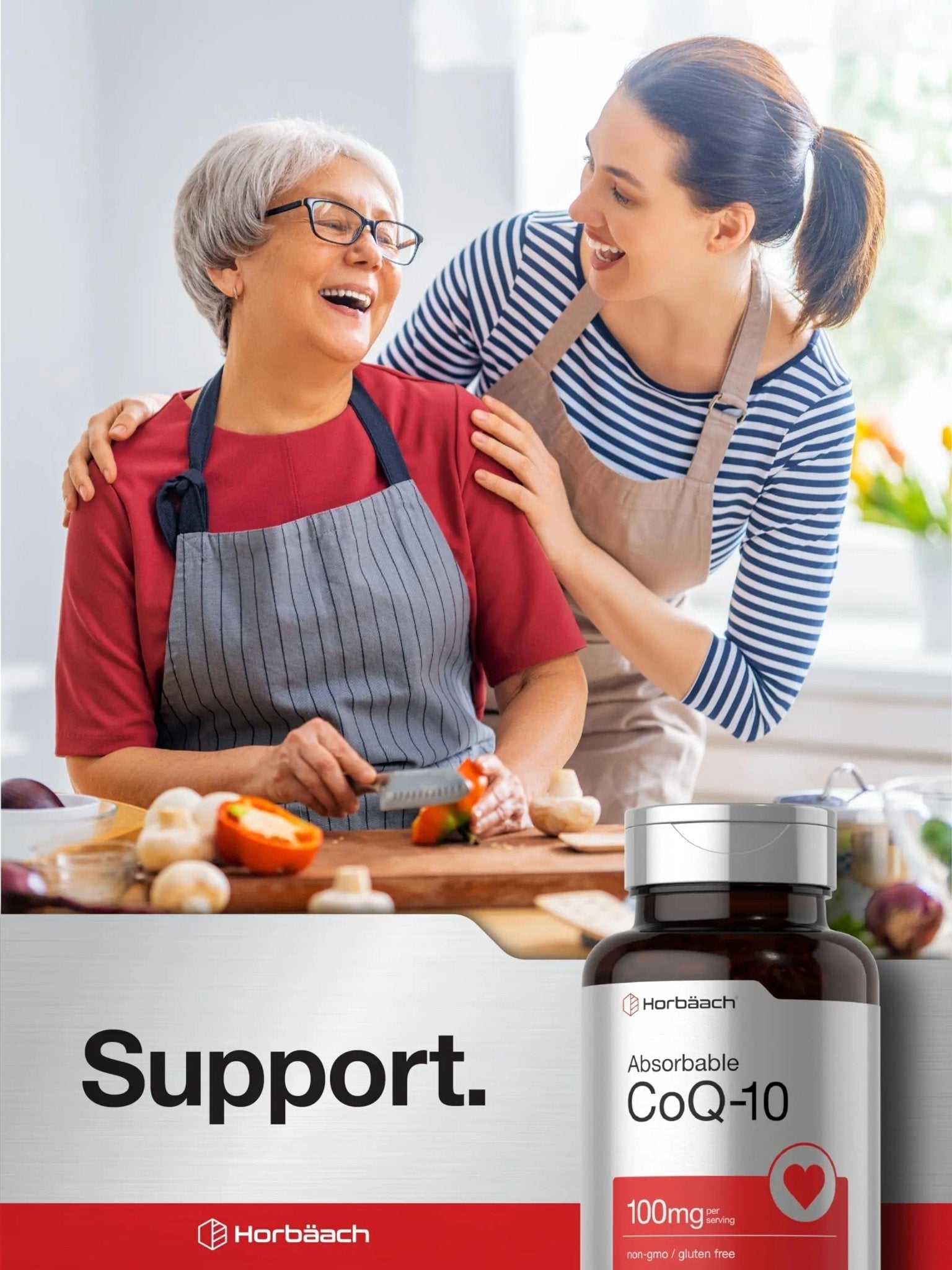 Horbäach CoQ10 100mg Softgels | 120 Count | Non-GMO and Gluten Free Supplement - TrustMedUSA