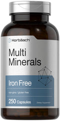 Horbäach Multi Minerals Supplement | 250 Capsules | Iron Free | Daily Mineral Complex for Men and Women | Non-GMO & Gluten Free - TrustMedUSA