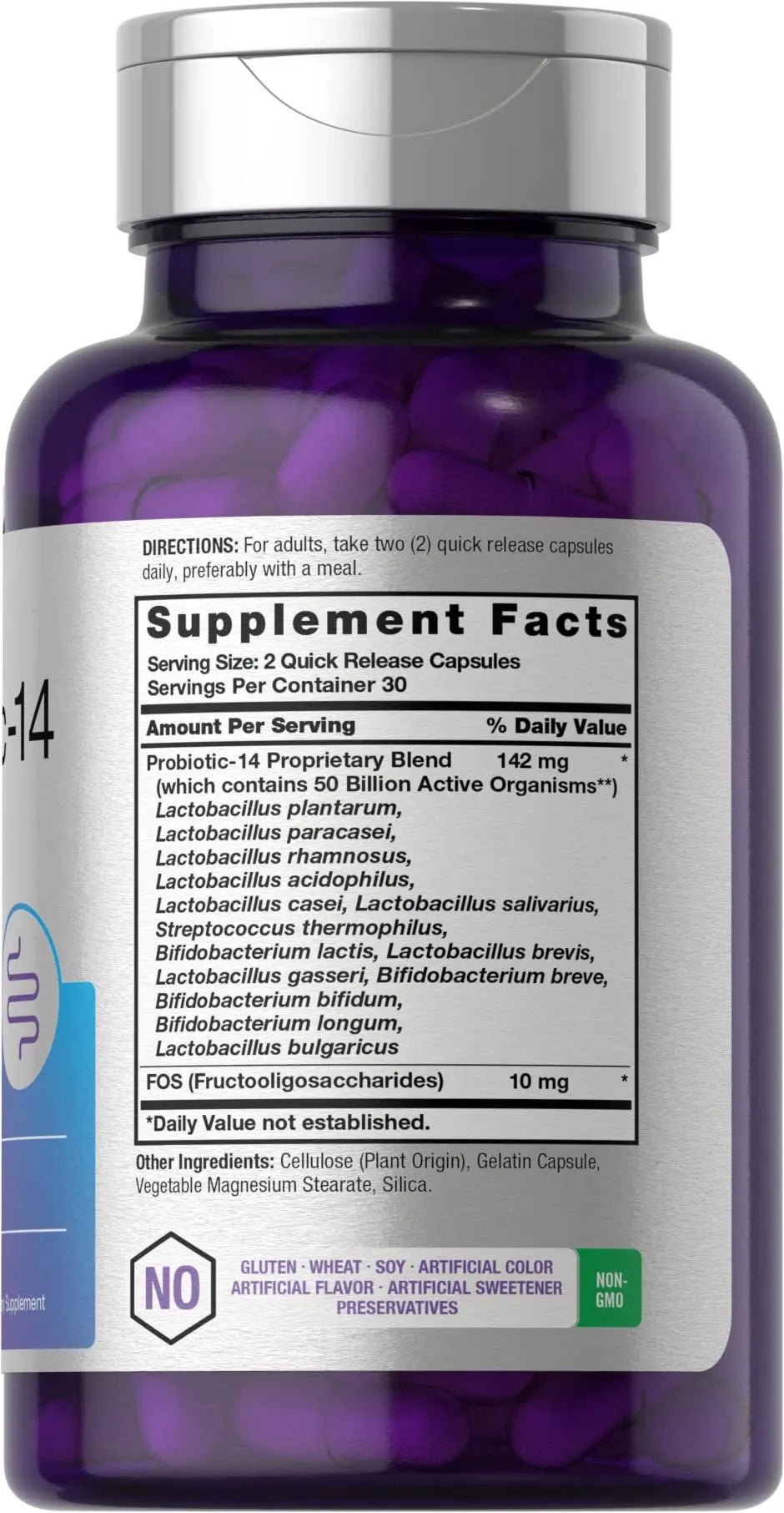 Horbäach Probiotics with Prebiotics | 60 Capsules | 50 Billion Active Organisms | Non-GMO - TrustMedUSA