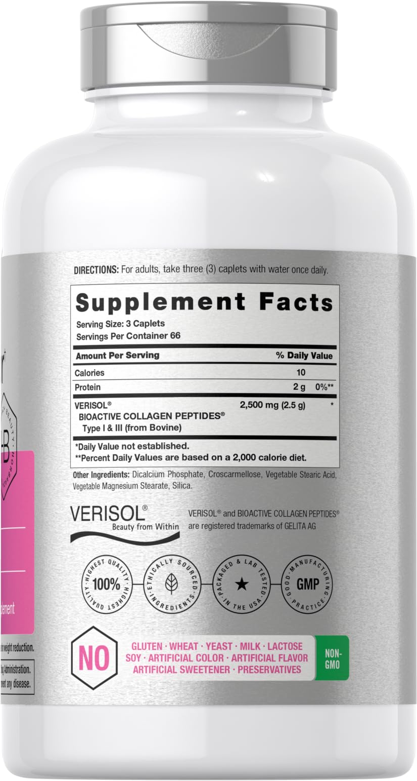 Horbäach Skin Rejuvenator with Verisol | Bioactive Collagen Peptides | 200 Caplets | Non-GMO, Gluten Free Supplement - Maple Wellness Supplements