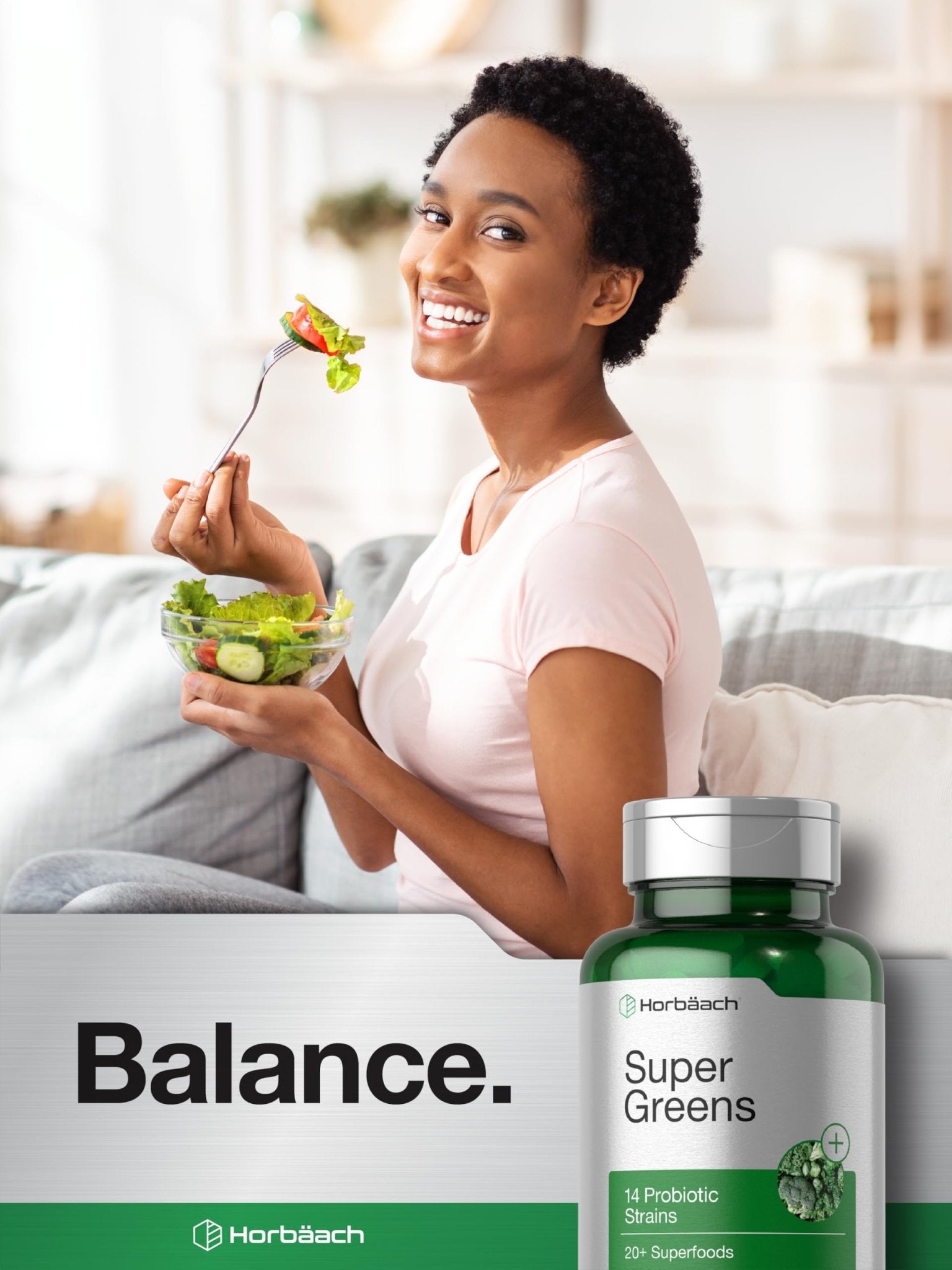 Horbäach Super Greens Supplement with Probiotics | 150 Caplets | Non-GMO, and Gluten Free - TrustMedUSA