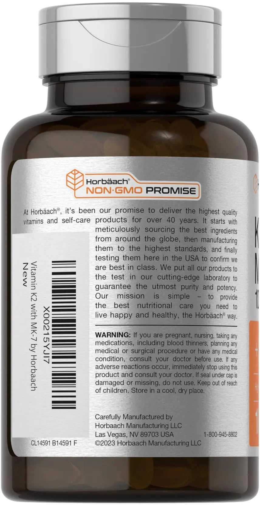 Horbäach Vitamin D3 K2 | 5000iu of Vitamin D & 100mcg MK-7 Complex | 180 Softgel Cap - TrustMedUSA