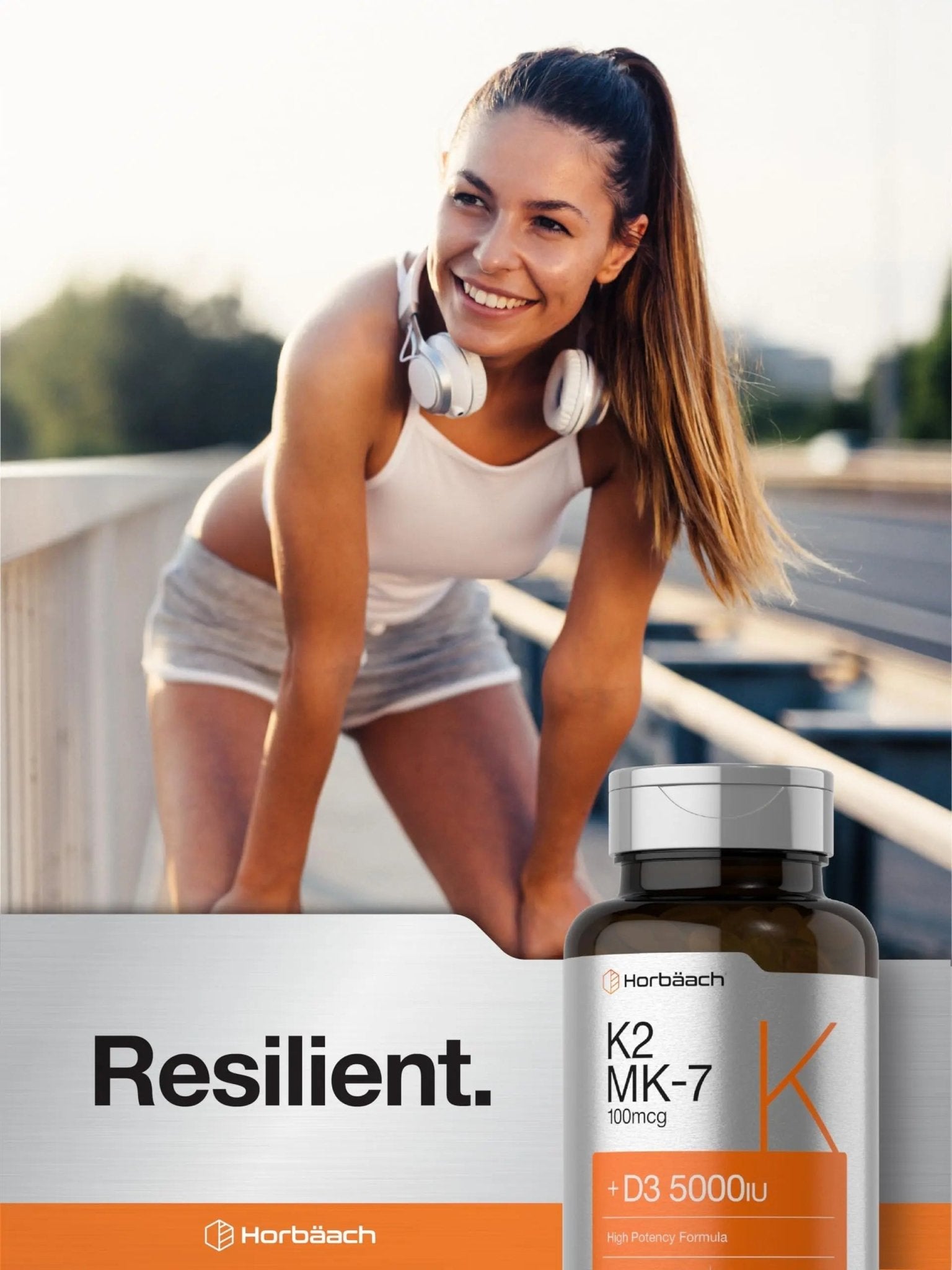 Horbäach Vitamin D3 K2 | 5000iu of Vitamin D & 100mcg MK-7 Complex | 180 Softgel Cap - TrustMedUSA