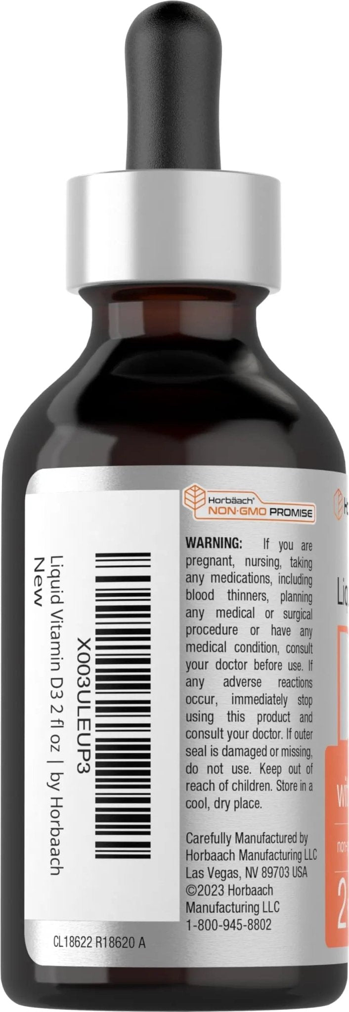 Horbäach Vitamin D3 + K2 Liquid Drops | with MK7 | 2 Fl Oz | Vegetarian | Non-GMO - TrustMedUSA