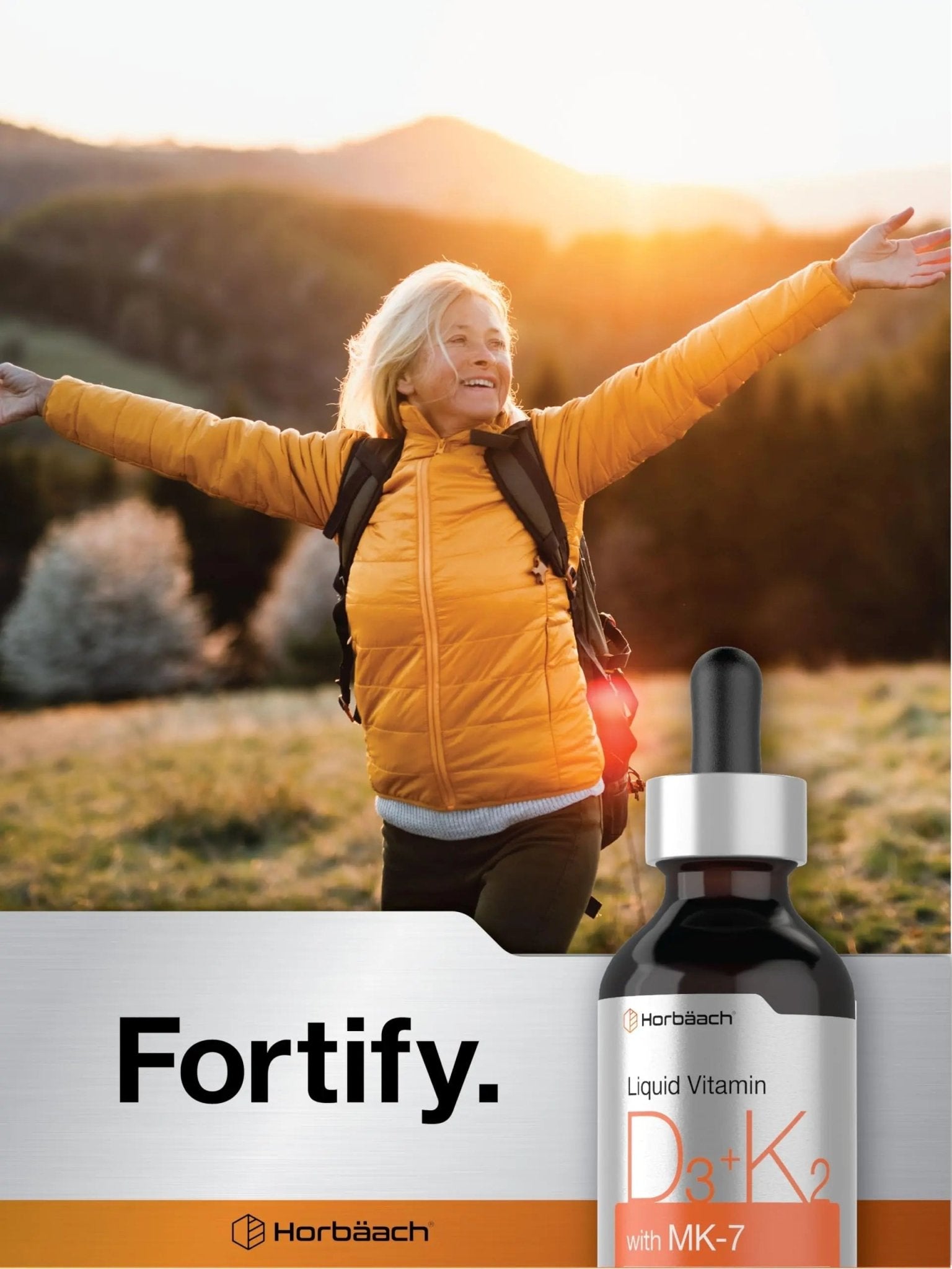 Horbäach Vitamin D3 + K2 Liquid Drops | with MK7 | 2 Fl Oz | Vegetarian | Non-GMO - TrustMedUSA