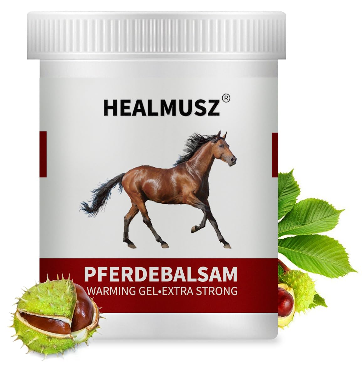 Horse Chestnut Cream Extra Strength Warming Massage Gel 16.9 Fl Oz (500mL) - Pferdebalsam for Varicose Veins, Muscle, Neck & Joint Discomfort, Bruises and Numbness - TrustMedUSA