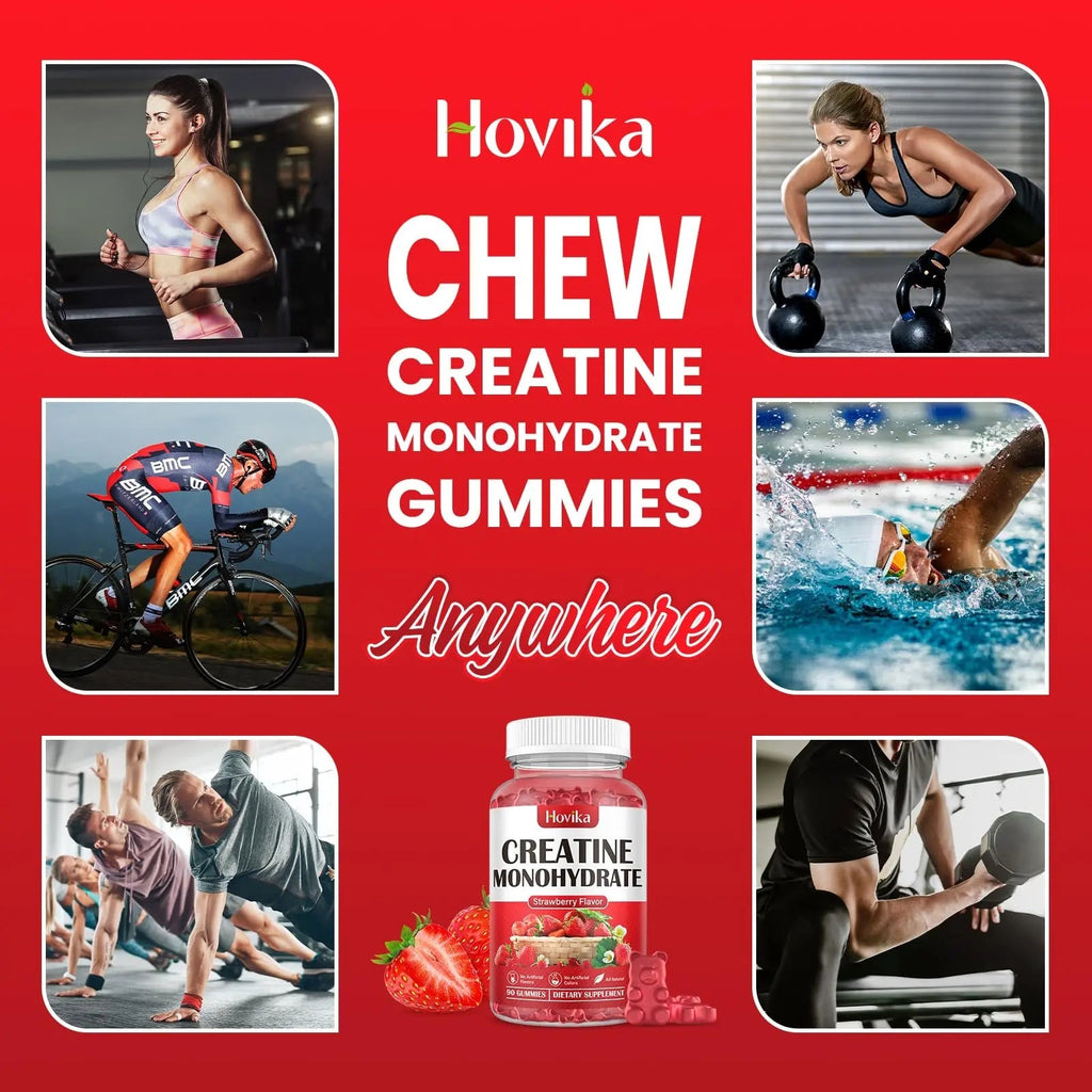Hovika Creatine Monohydrate Gummies for Men & Women, Chewable 3g Creatine Monohy - TrustMedUSA
